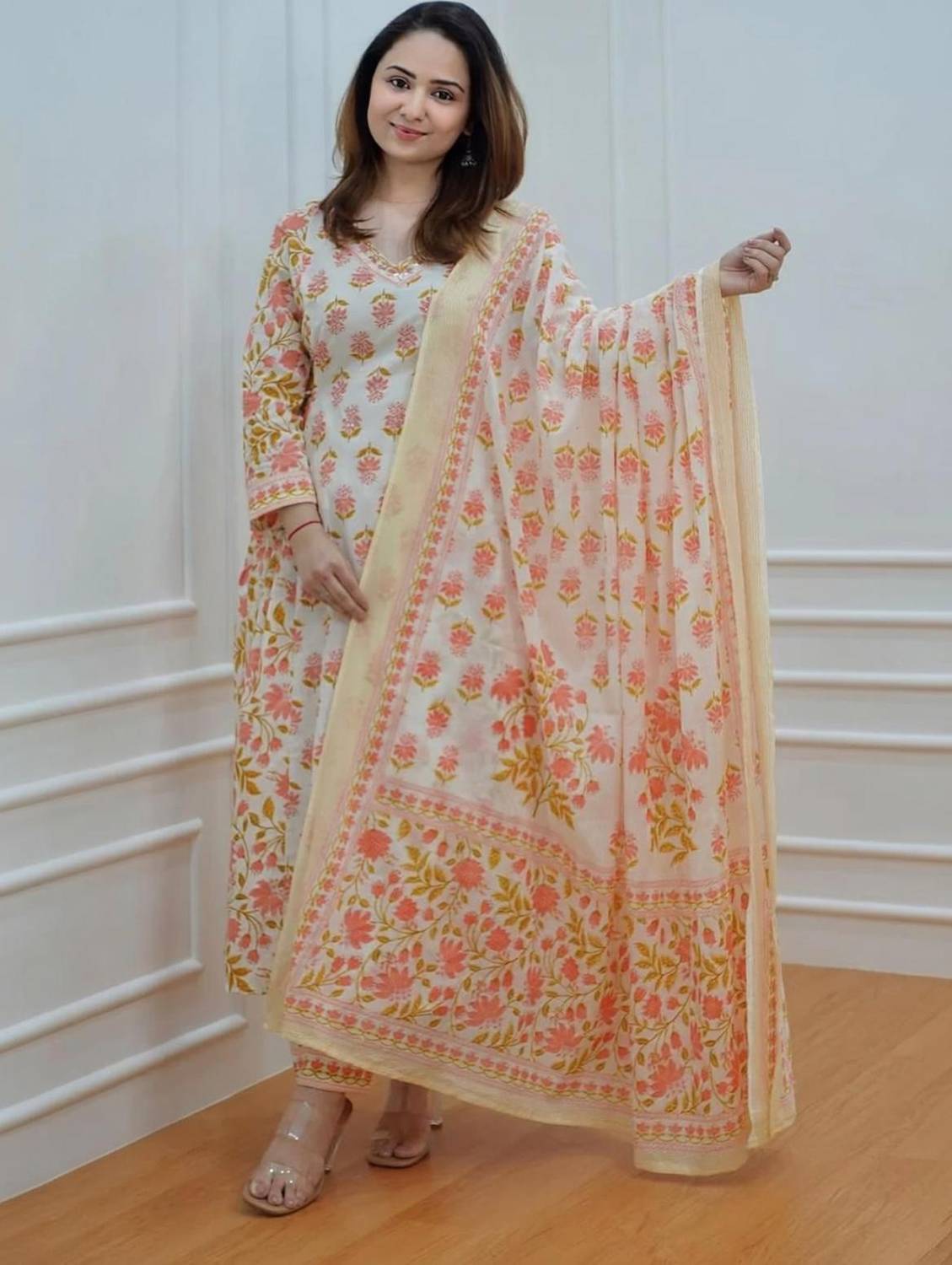 Shedika Women Kurta Palazzo Dupatta Set