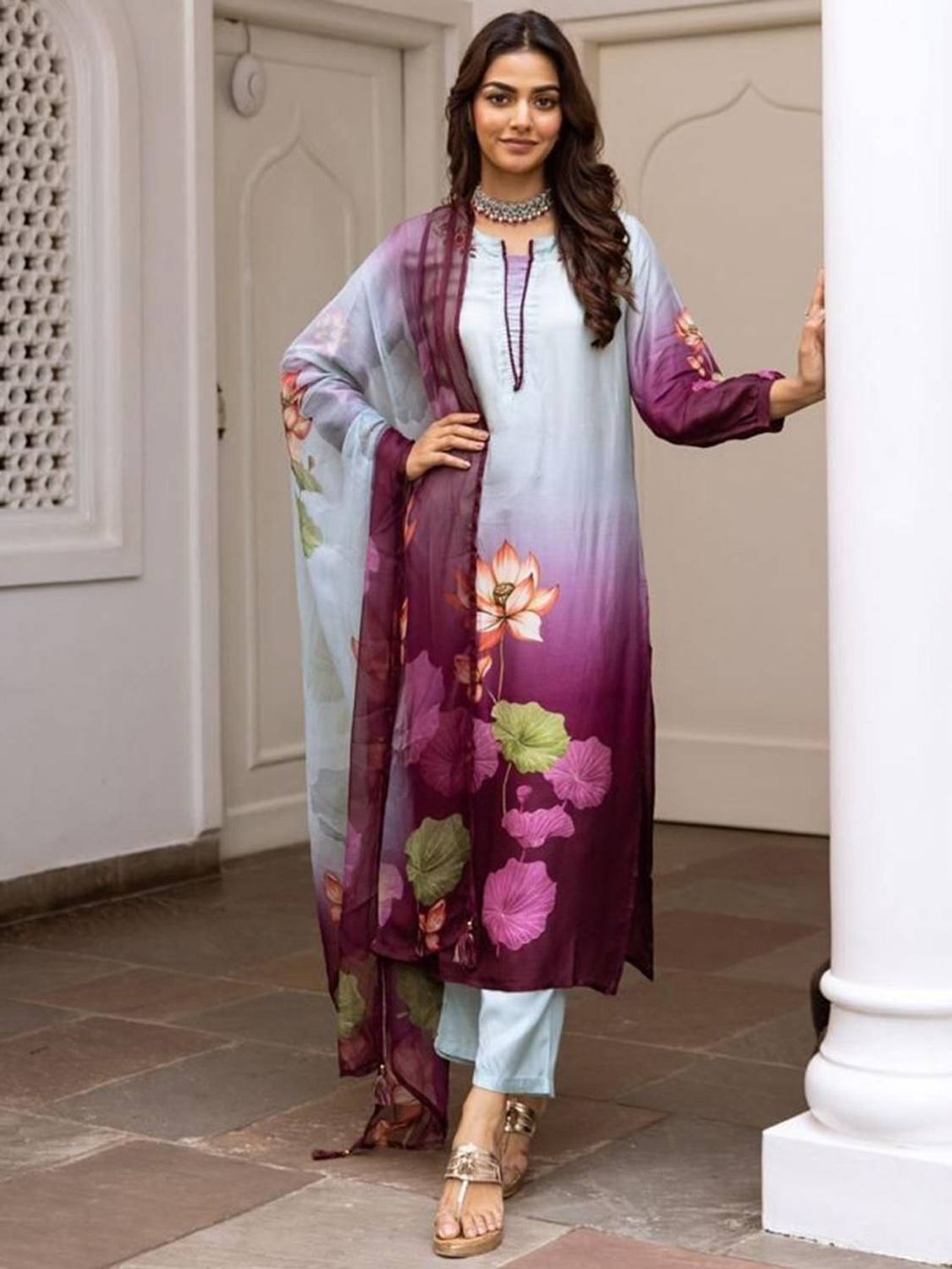 ANOUK Women Kurta Pyjama Attached Dupatta Set