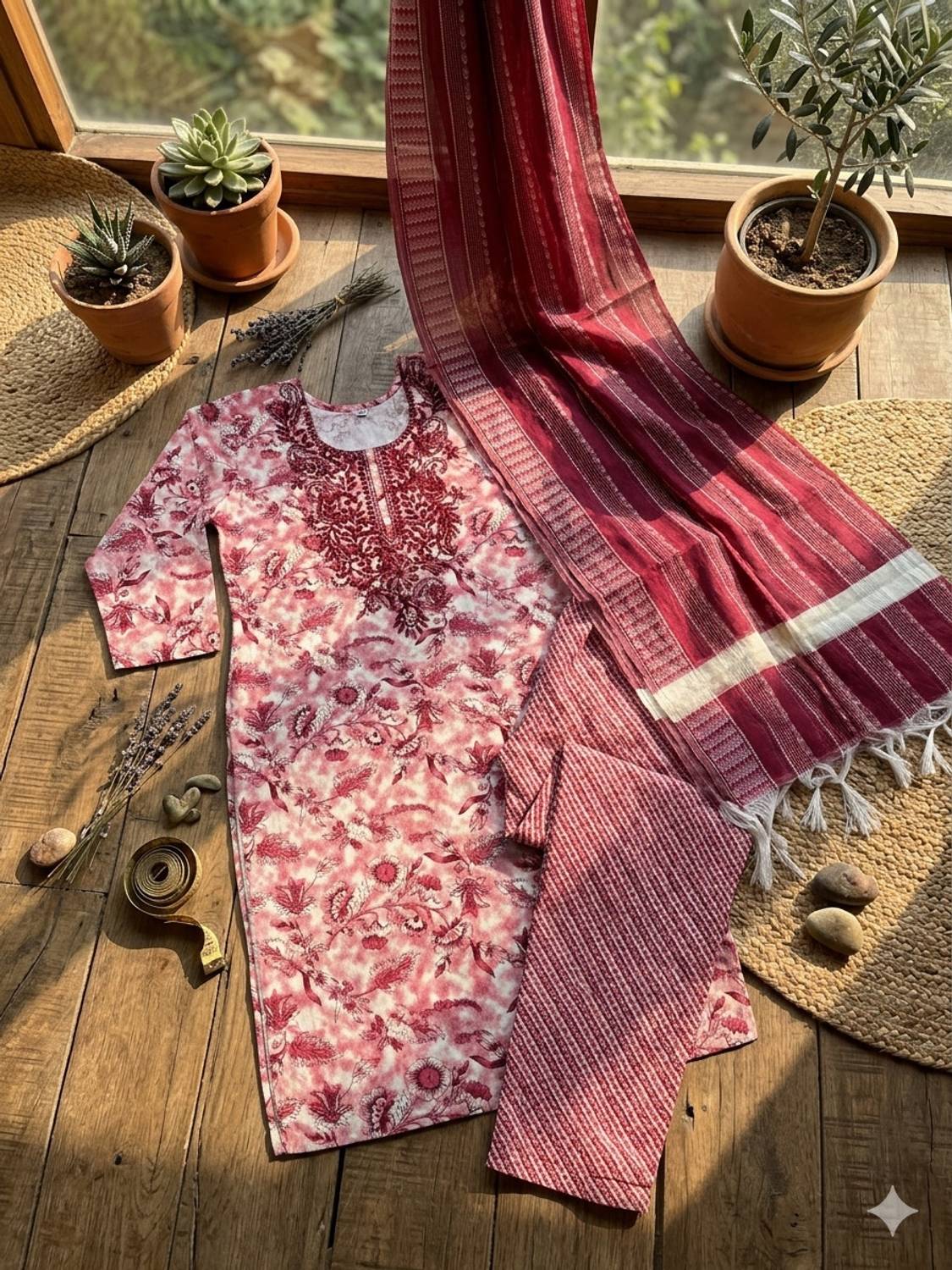 Tikkar Women Kurta Churidar Dupatta Set - Image 2