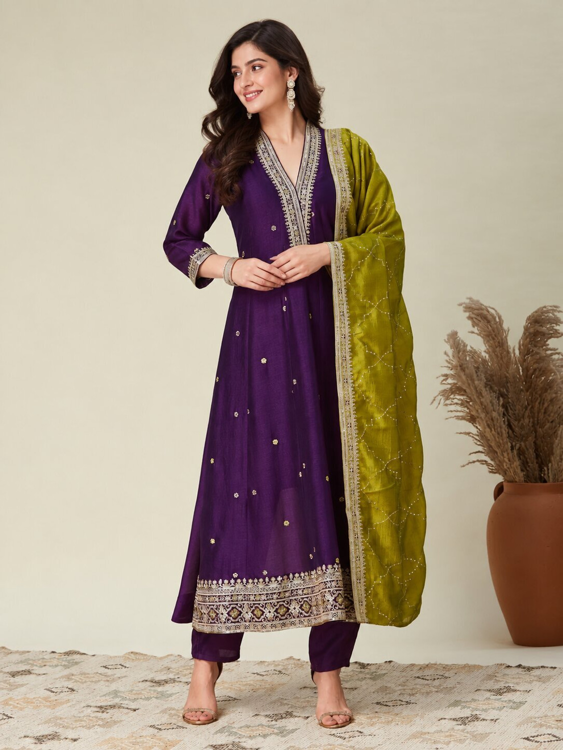 Image of JANAY Women Kurta Pant Dupatta Set