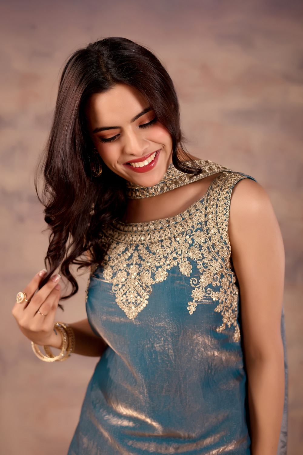 Image of CultureLooks Women Ethnic Top Sharara Dupatta Set