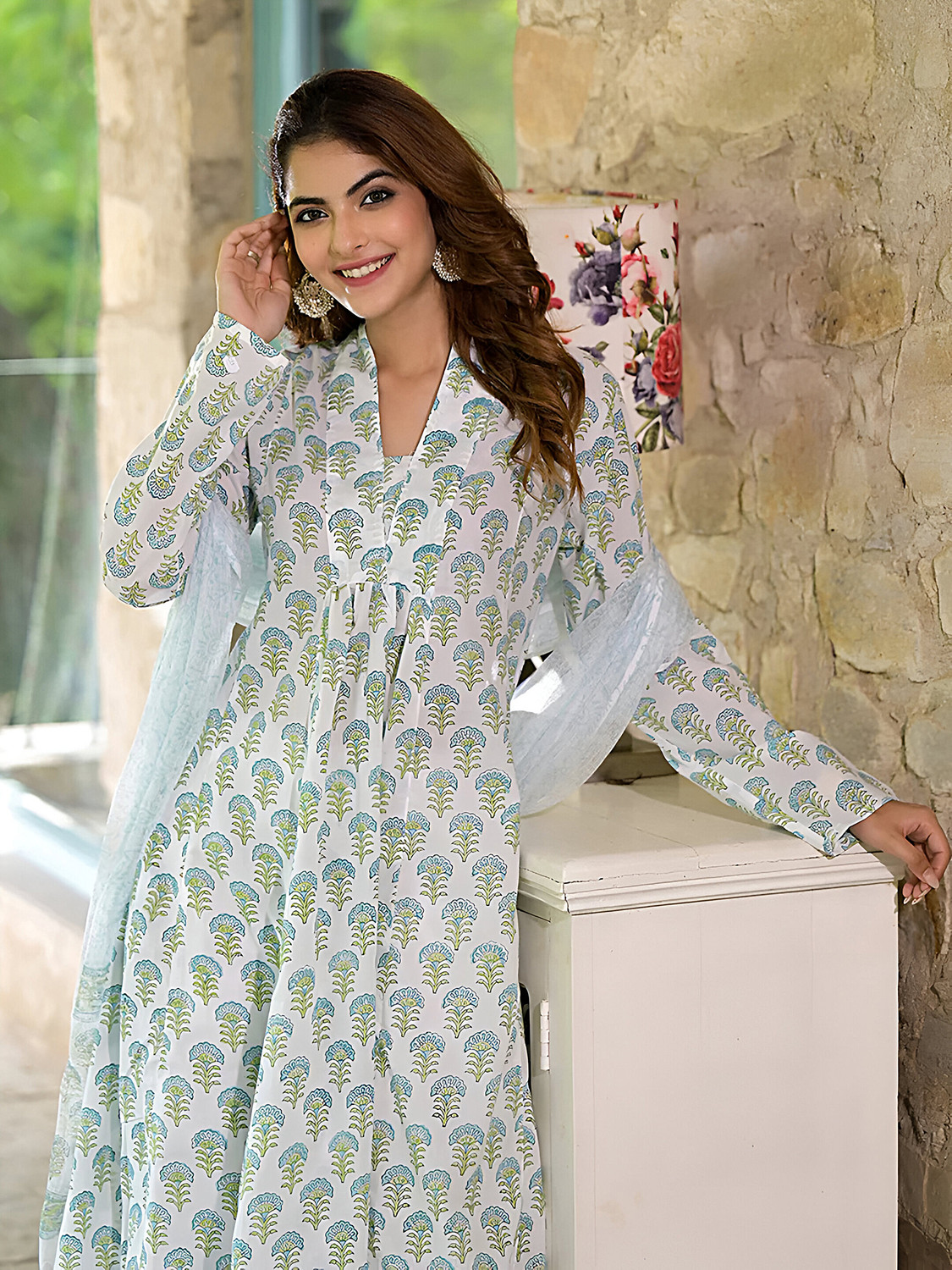 Image of EthnicBasket Women Kurta Pant Dupatta Set