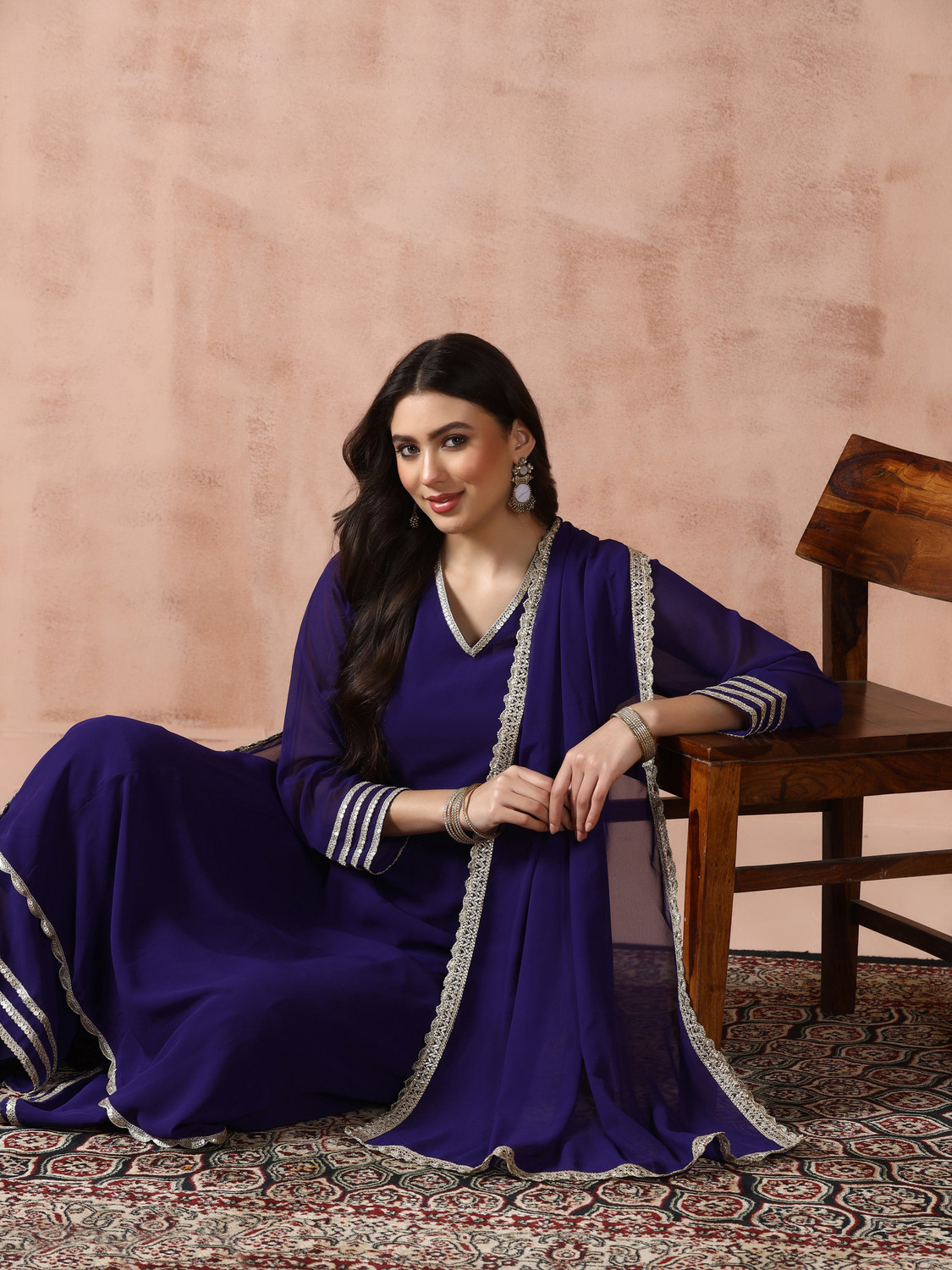 Image of SHREE Women Kurta Palazzo Attached Dupatta Set