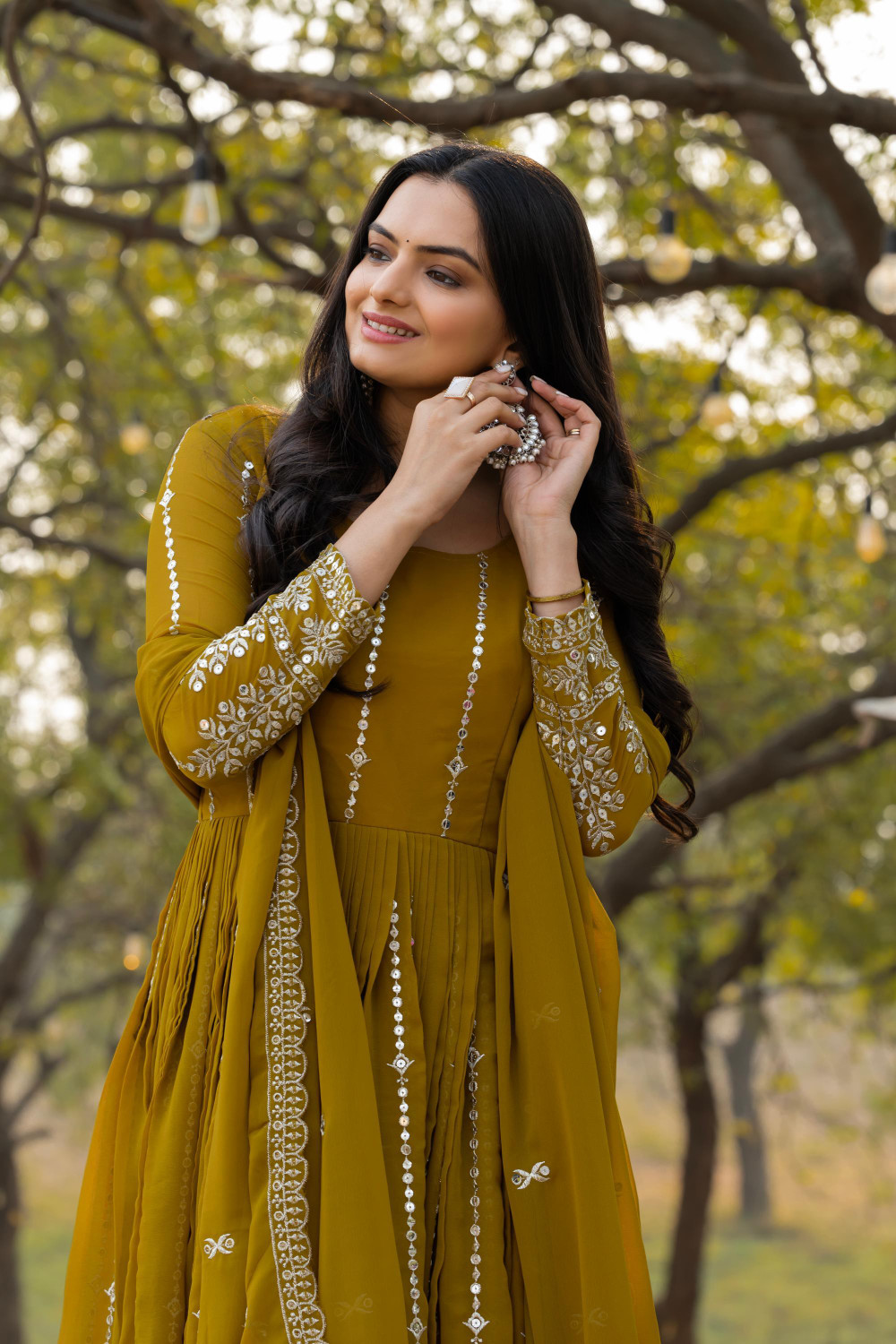 Image of Tasrika Women Georgette Kurta Pant Dupatta Set