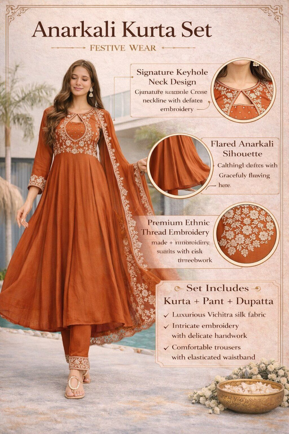 Image of indilook Women Kurta Pant Dupatta Set
