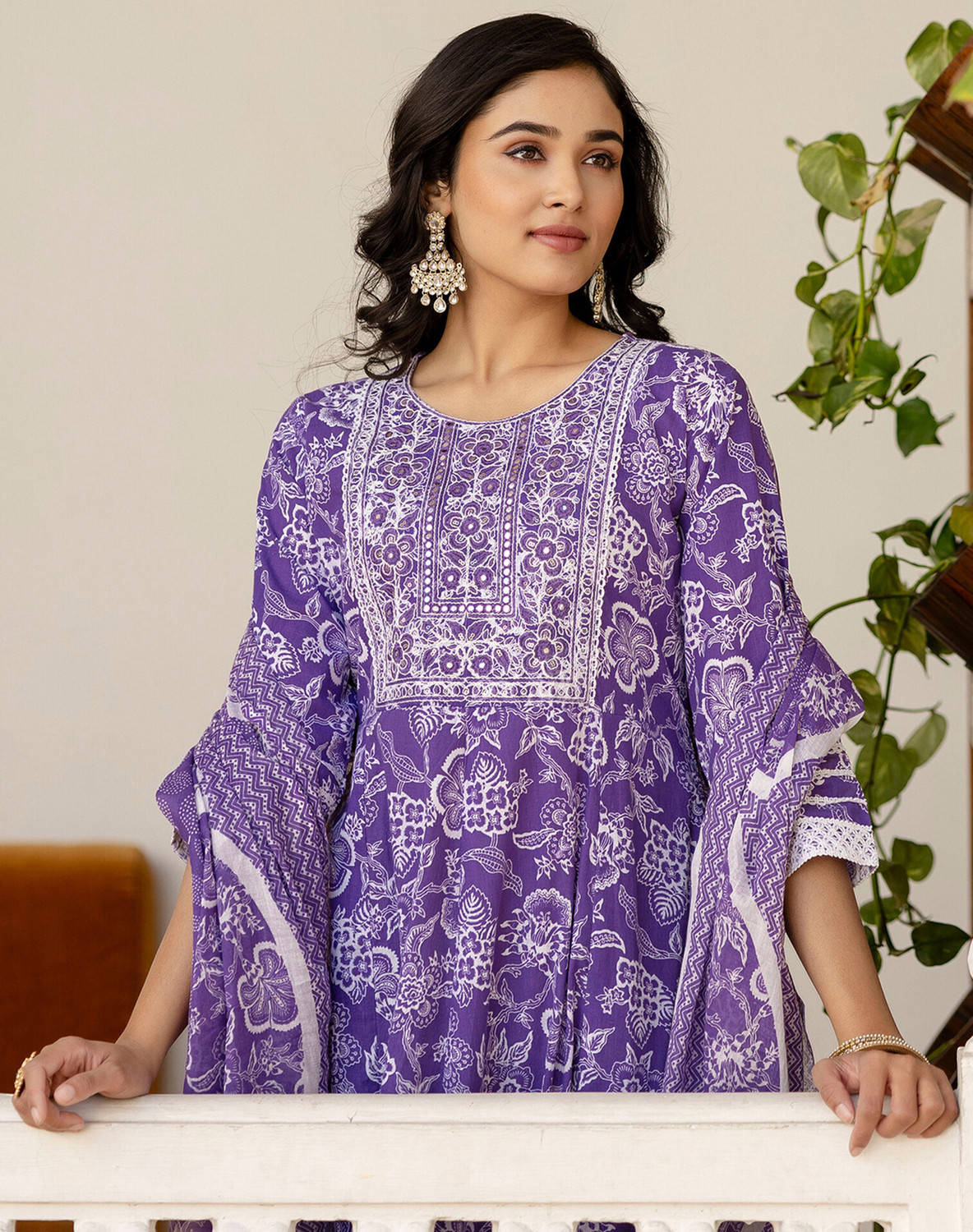 Image of Skylee Women Kurta Palazzo Dupatta Set