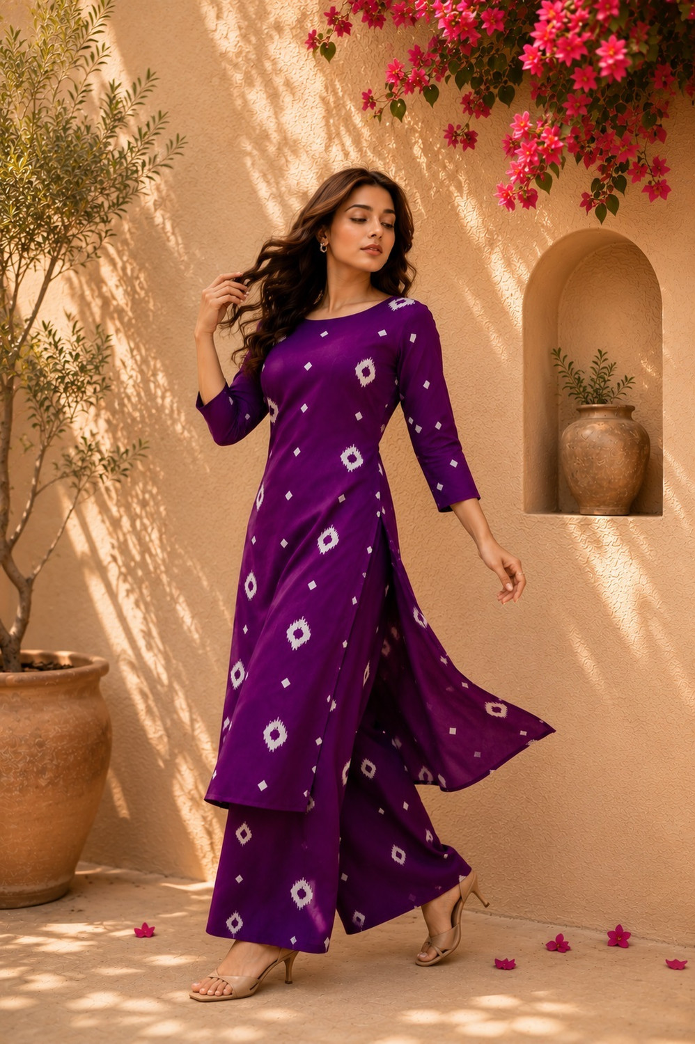 Image of Bhagyesh Fashion Women Kurta Palazzo Set