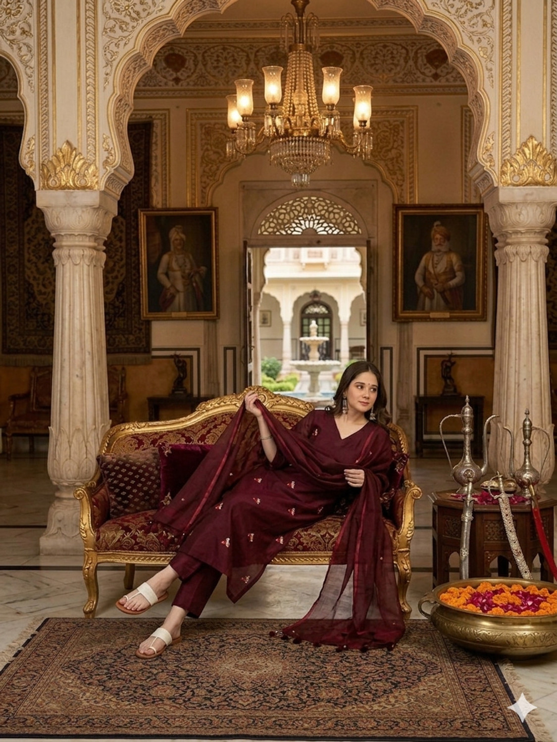 Image of Aatvi Women Kurta Pant Dupatta Set