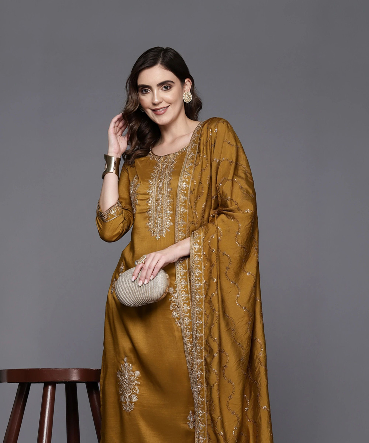 Indo Era Women Kurta Pant Dupatta Set