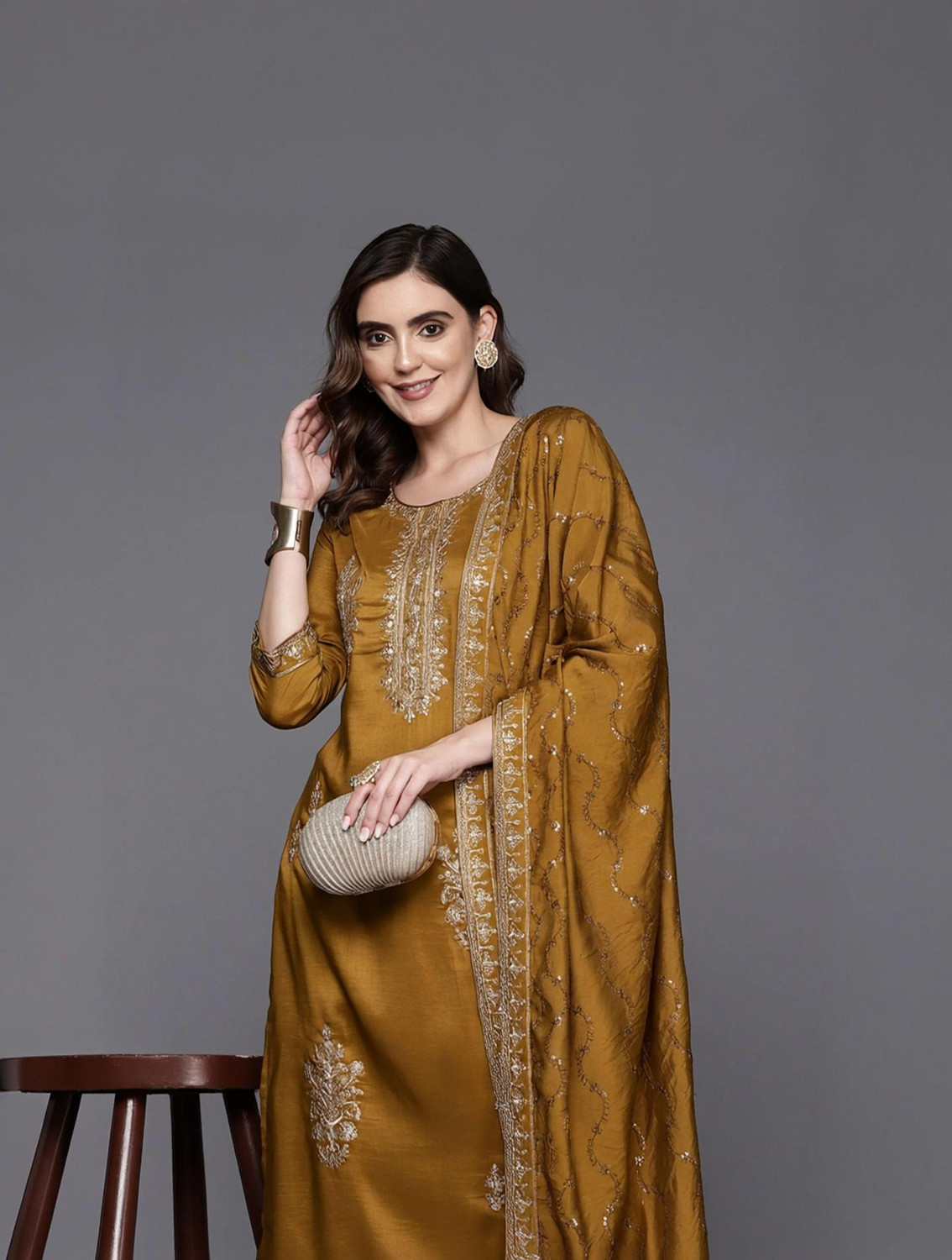 Indo Era Women Kurta Pant Dupatta Set