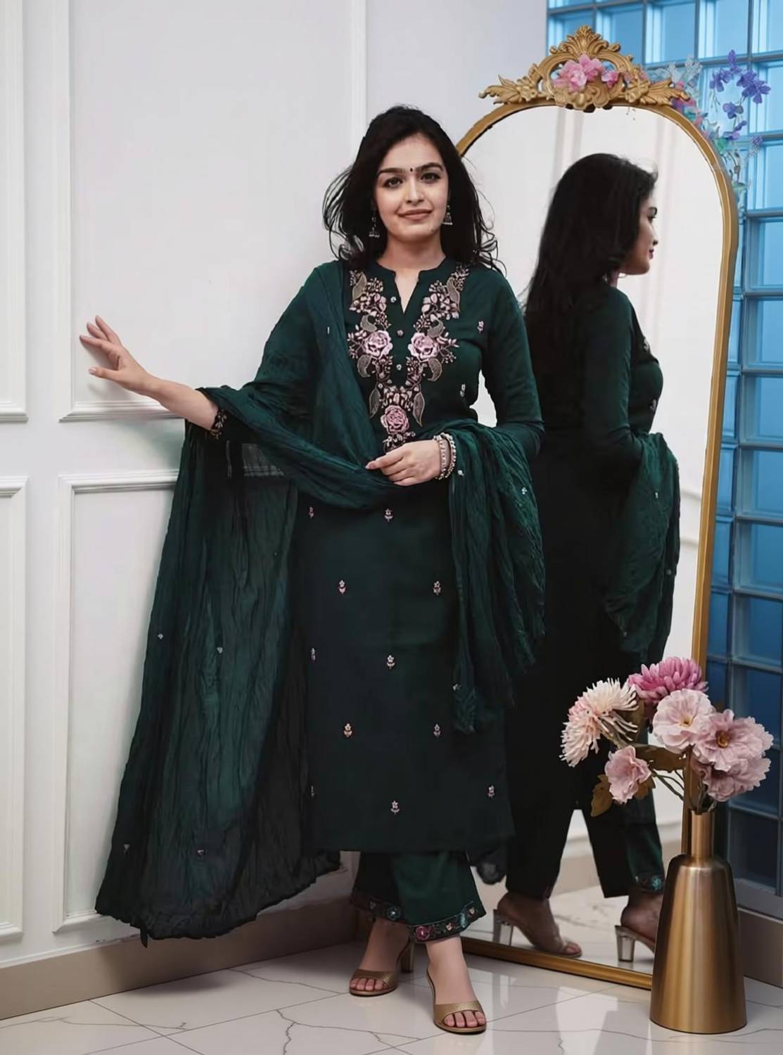 JBTEX Women Kurta Pant Dupatta Set