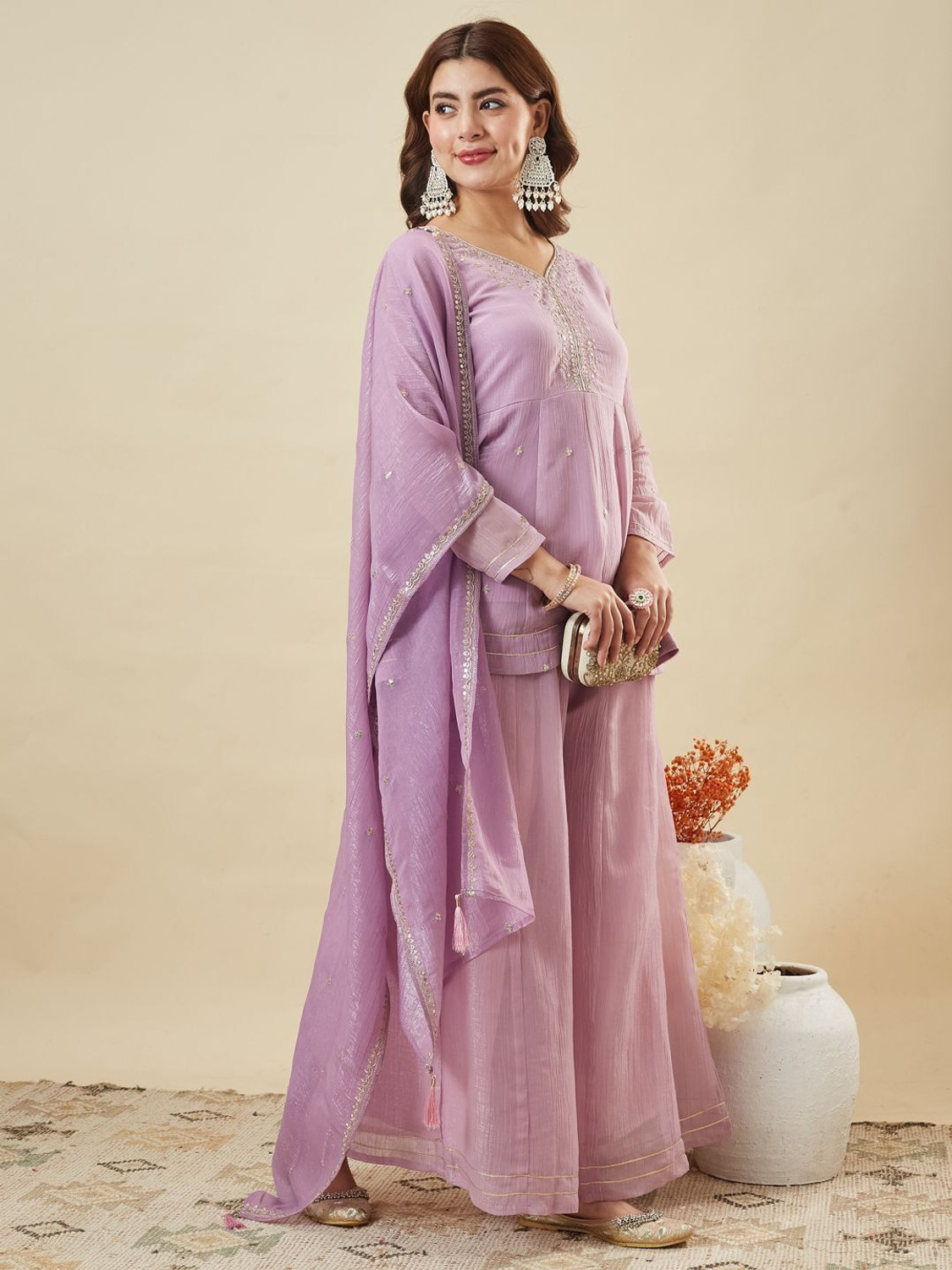 Image of MOKOSH Women Kurta Pant Dupatta Set