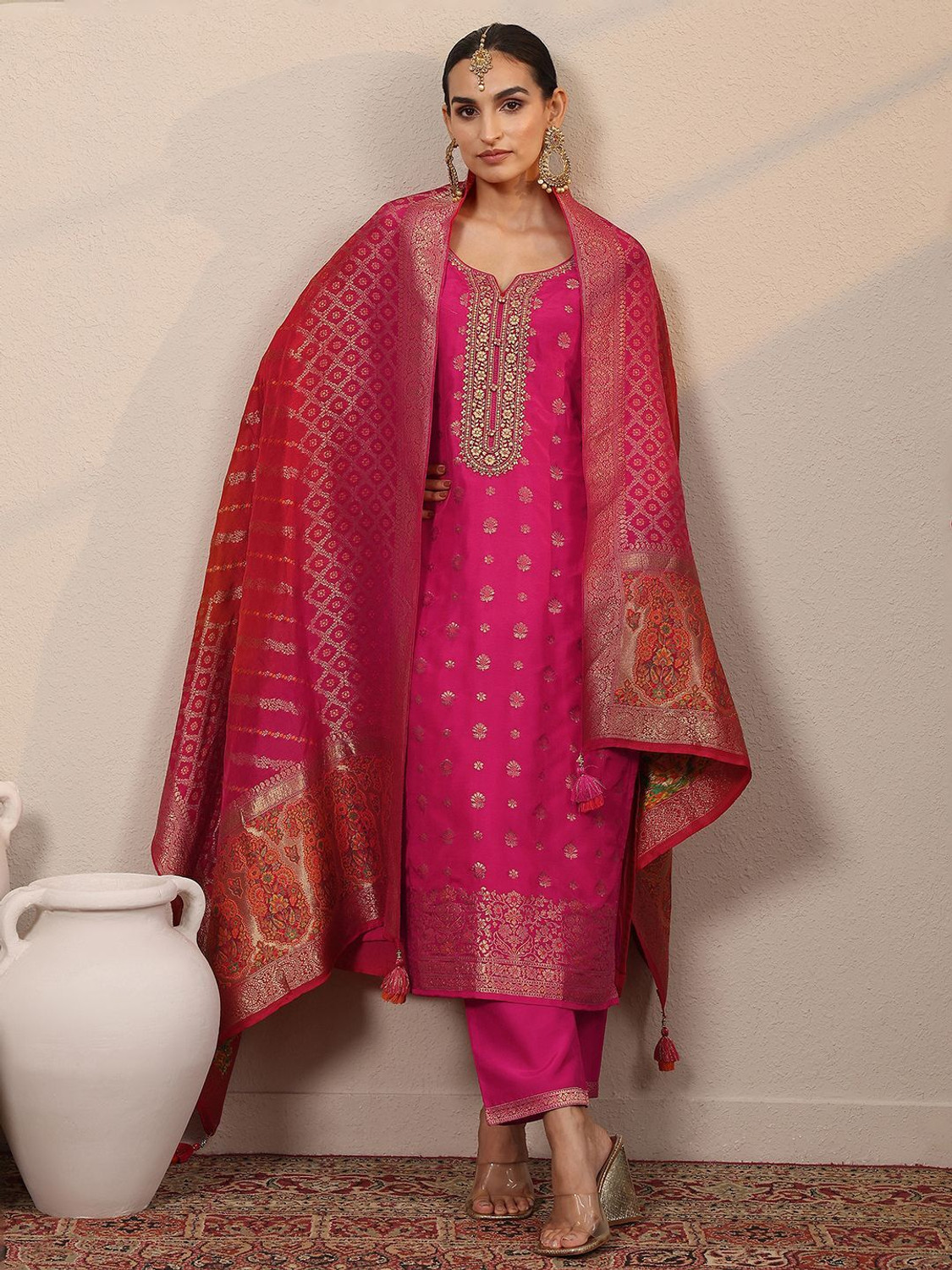 Image of LIBAS Women Kurta Pant Dupatta Set