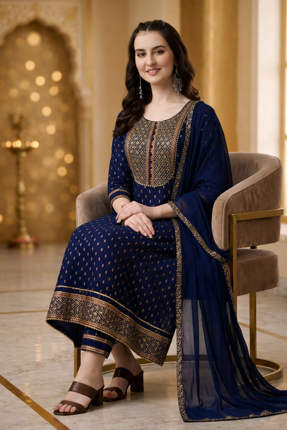 Image of Queens Fab Women Kurta Pant Dupatta Set