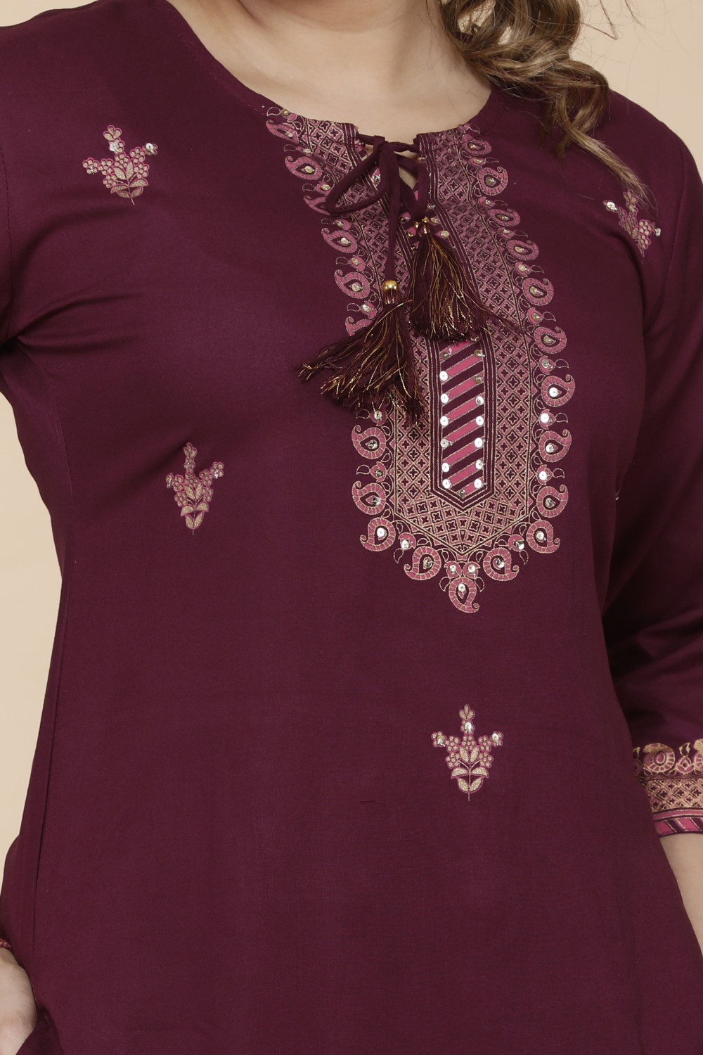 Image of shoecom Women Kurti Palazzo Dupatta Set