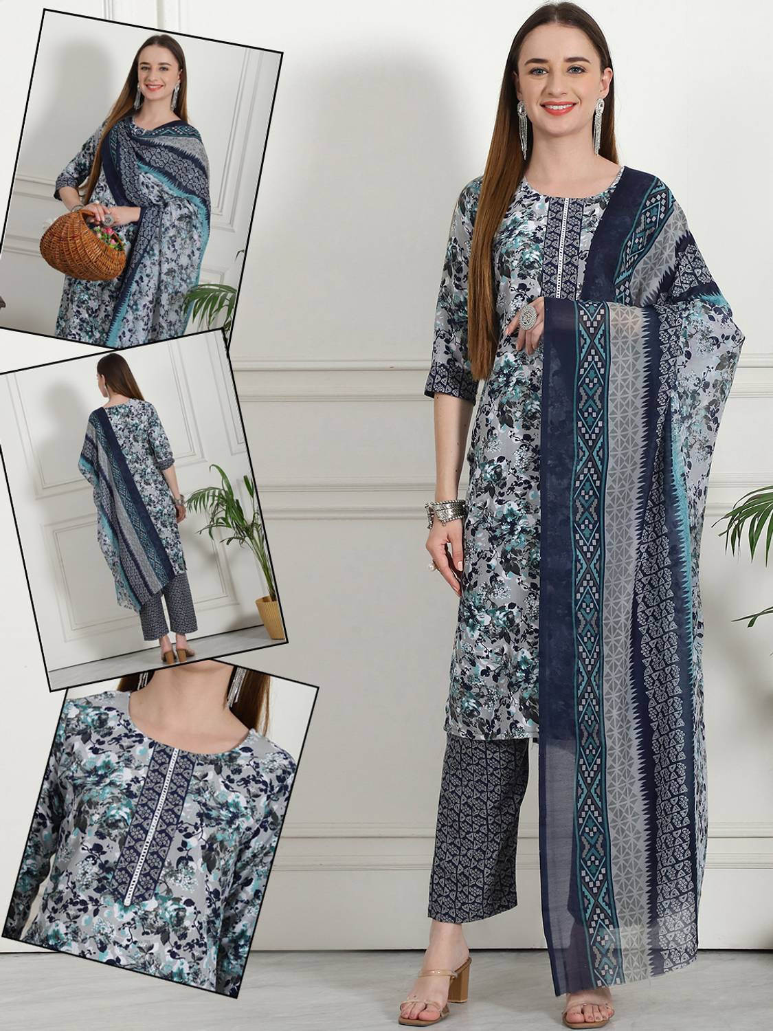 7Threads Women Kurta Pant Dupatta Set