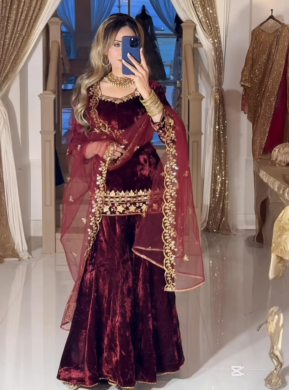 Image of Mahi Fashion Women Kurta Sharara Attached Dupatta Set