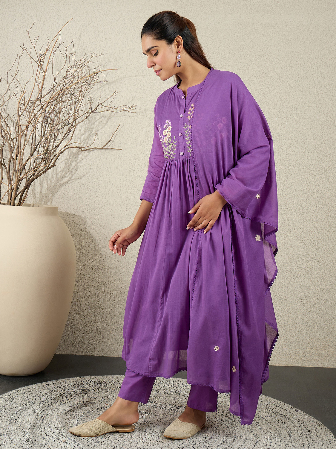 Image of Indo Era Women Kurta Pant Dupatta Set
