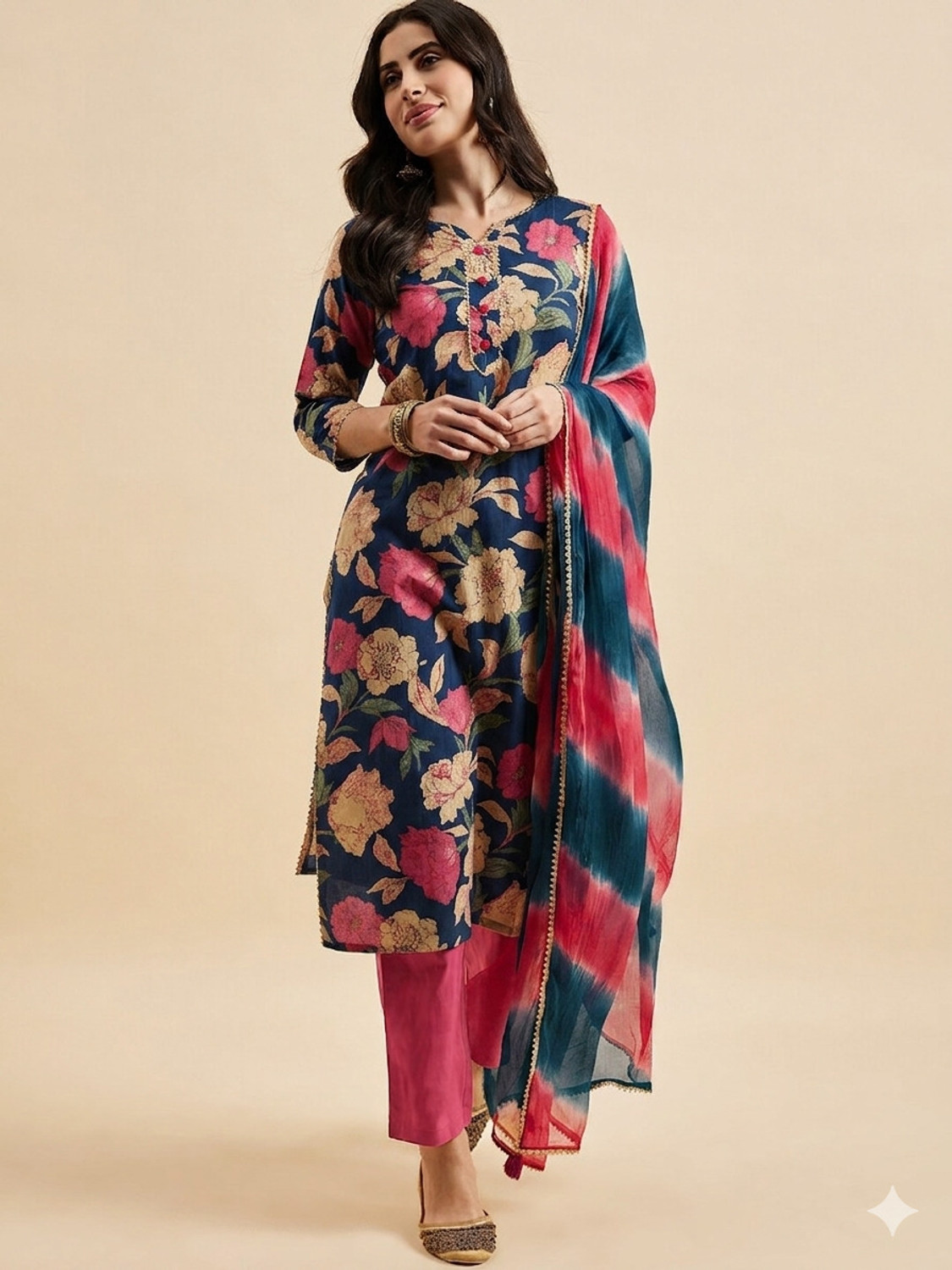 Image of PSCHOICE Women Kurti Pant Dupatta Set