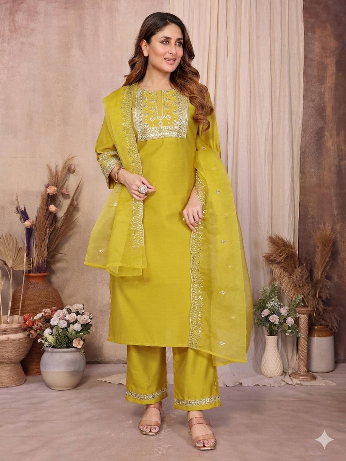 Aakasya Women Kurta Pant Dupatta Set - Image 2