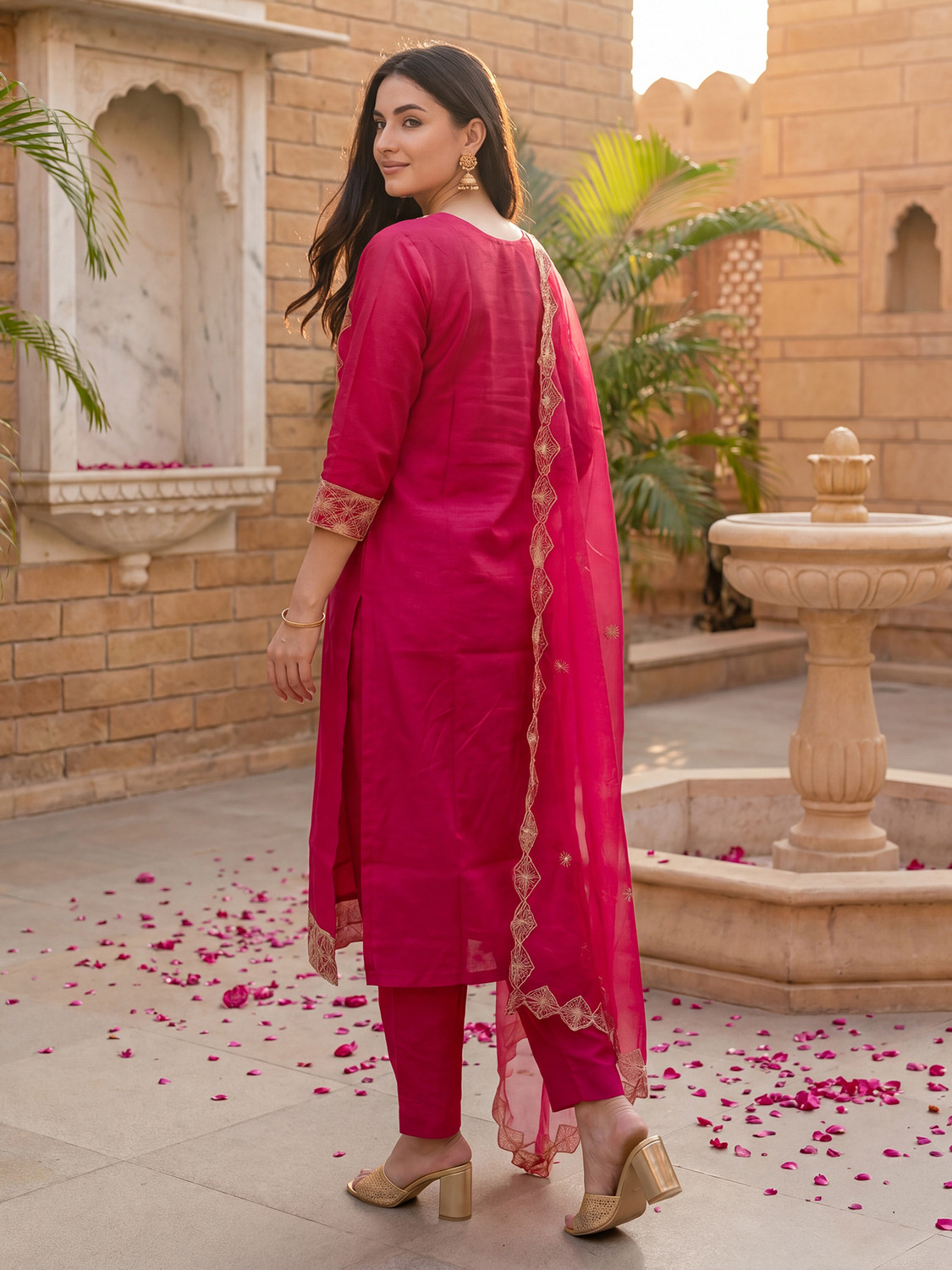 Image of Indo Era Women Kurta Pant Dupatta Set