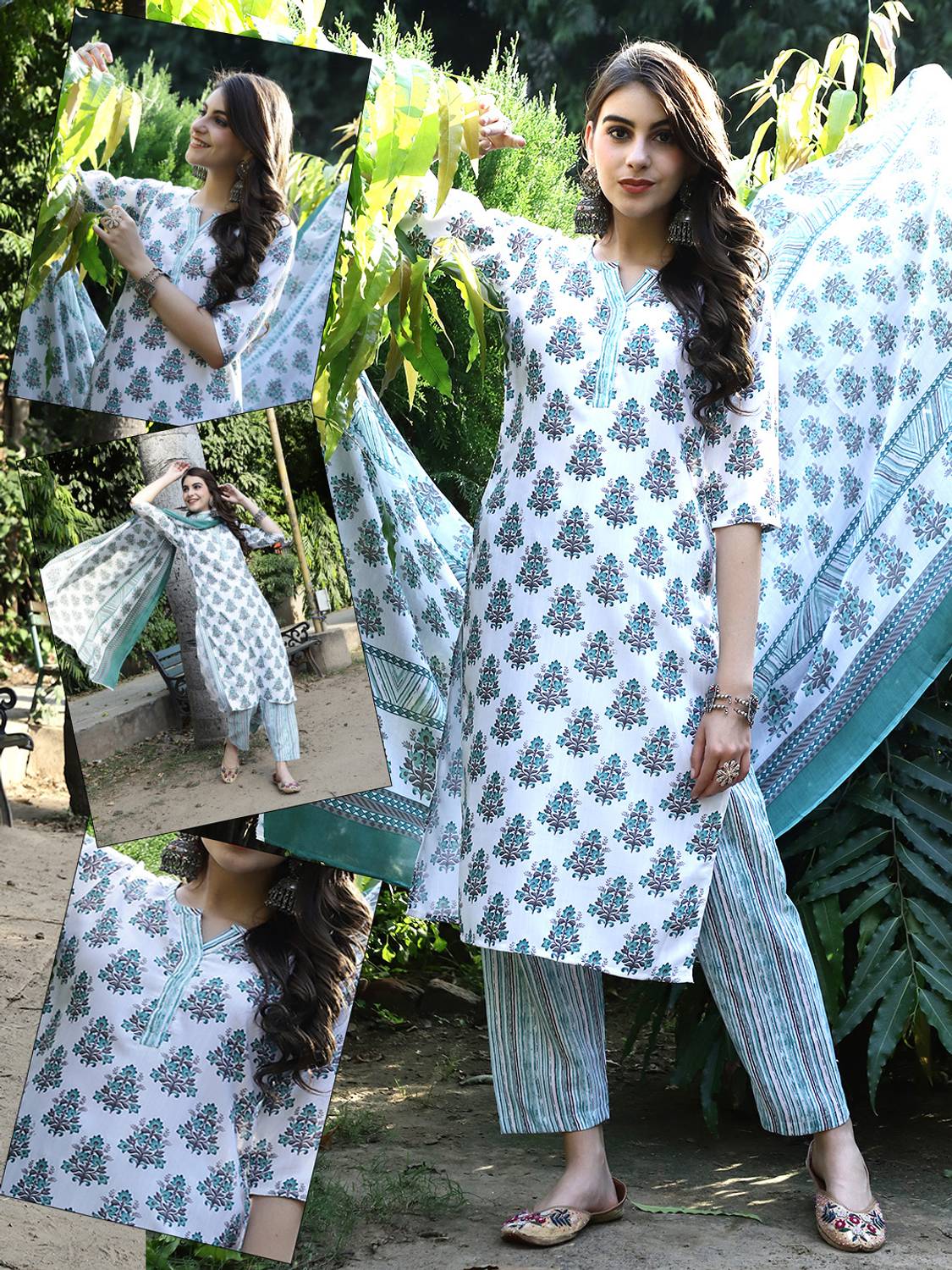 7Threads Women Kurta Pant Dupatta Set