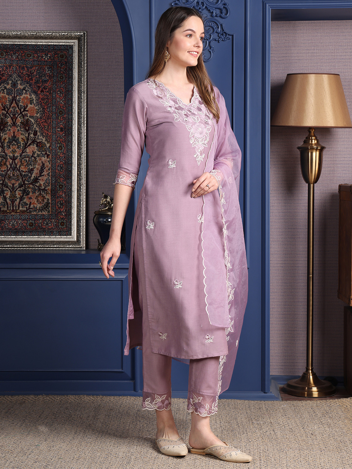 Image of berrylicious Women Kurta Pant Dupatta Set
