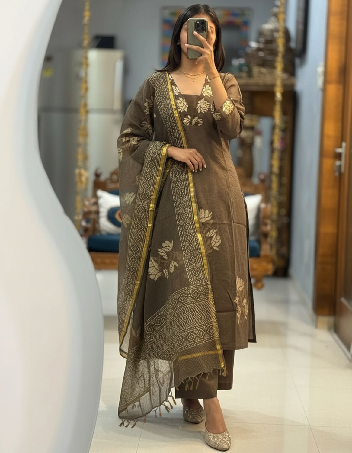 Image of Divastri Women Kurti Palazzo Dupatta Set