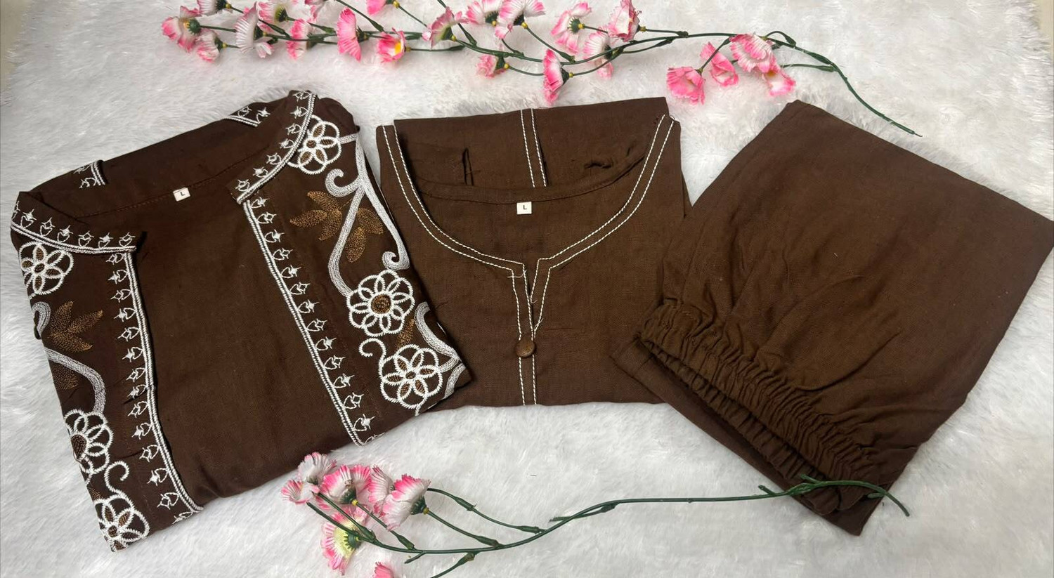 Image of K CREATION Women Ethnic Top Palazzo Ethnic Jacket Set