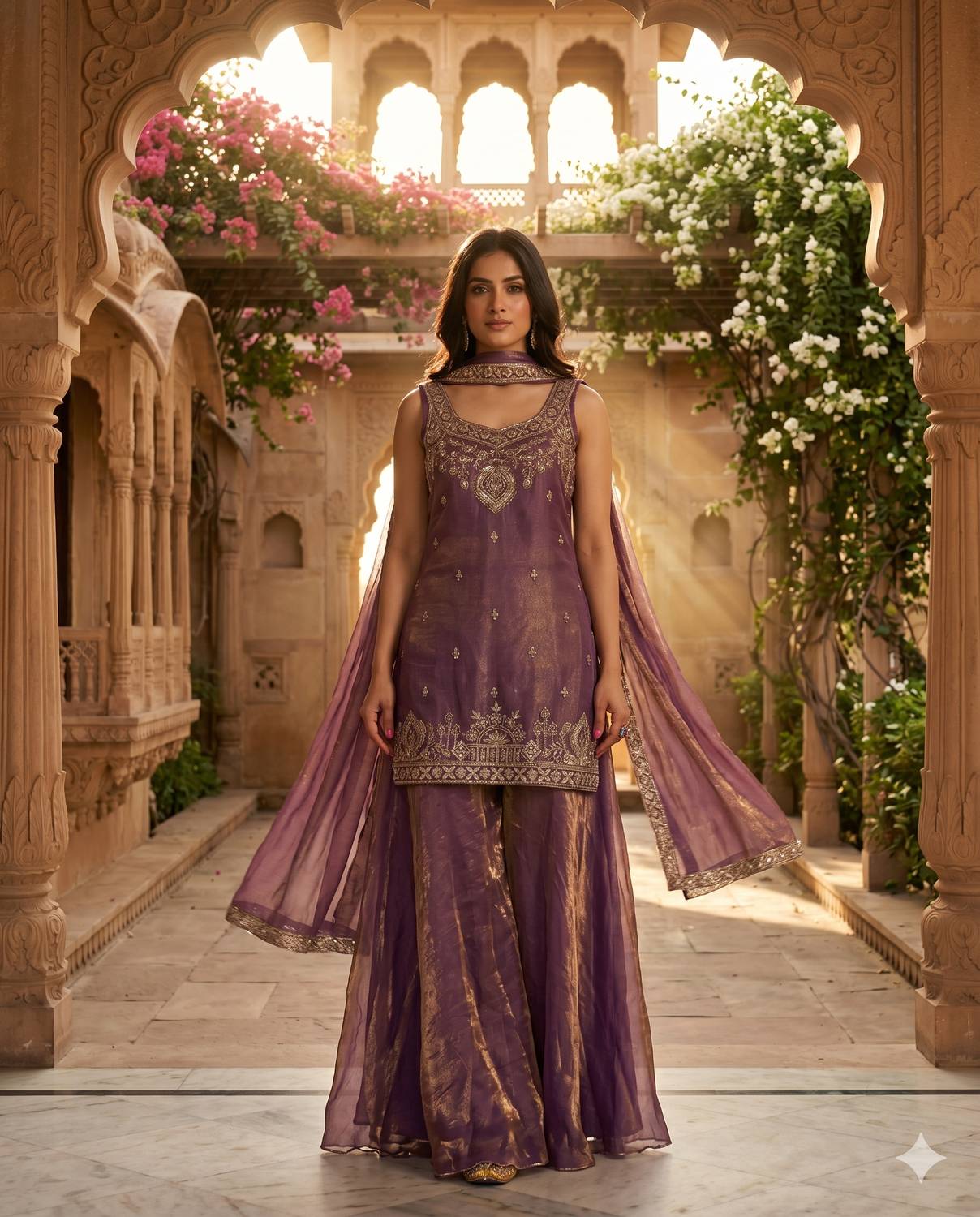 NOORBYNIDHI Women Kurta Palazzo Dupatta Set - Image 1