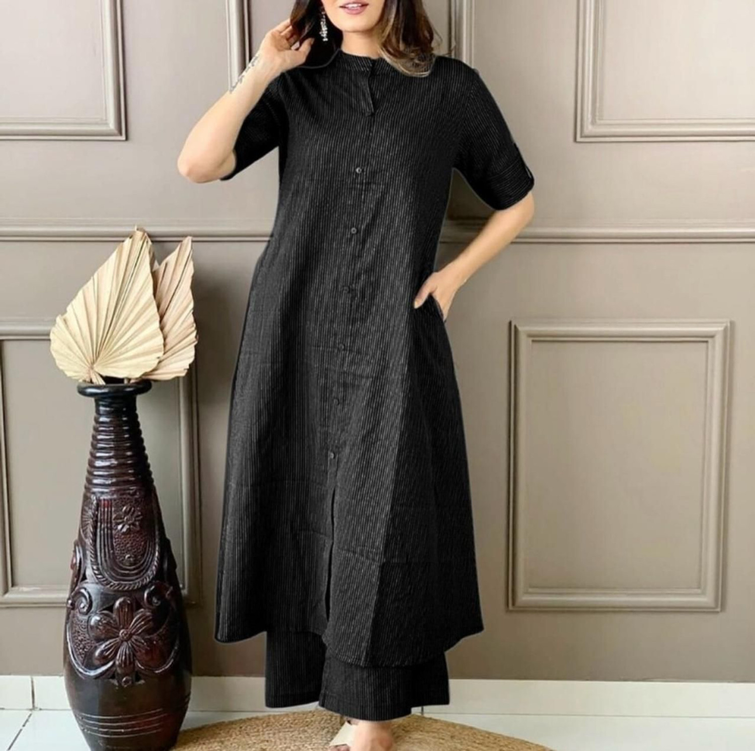 Image of fashion hour Women Kurta Palazzo Set