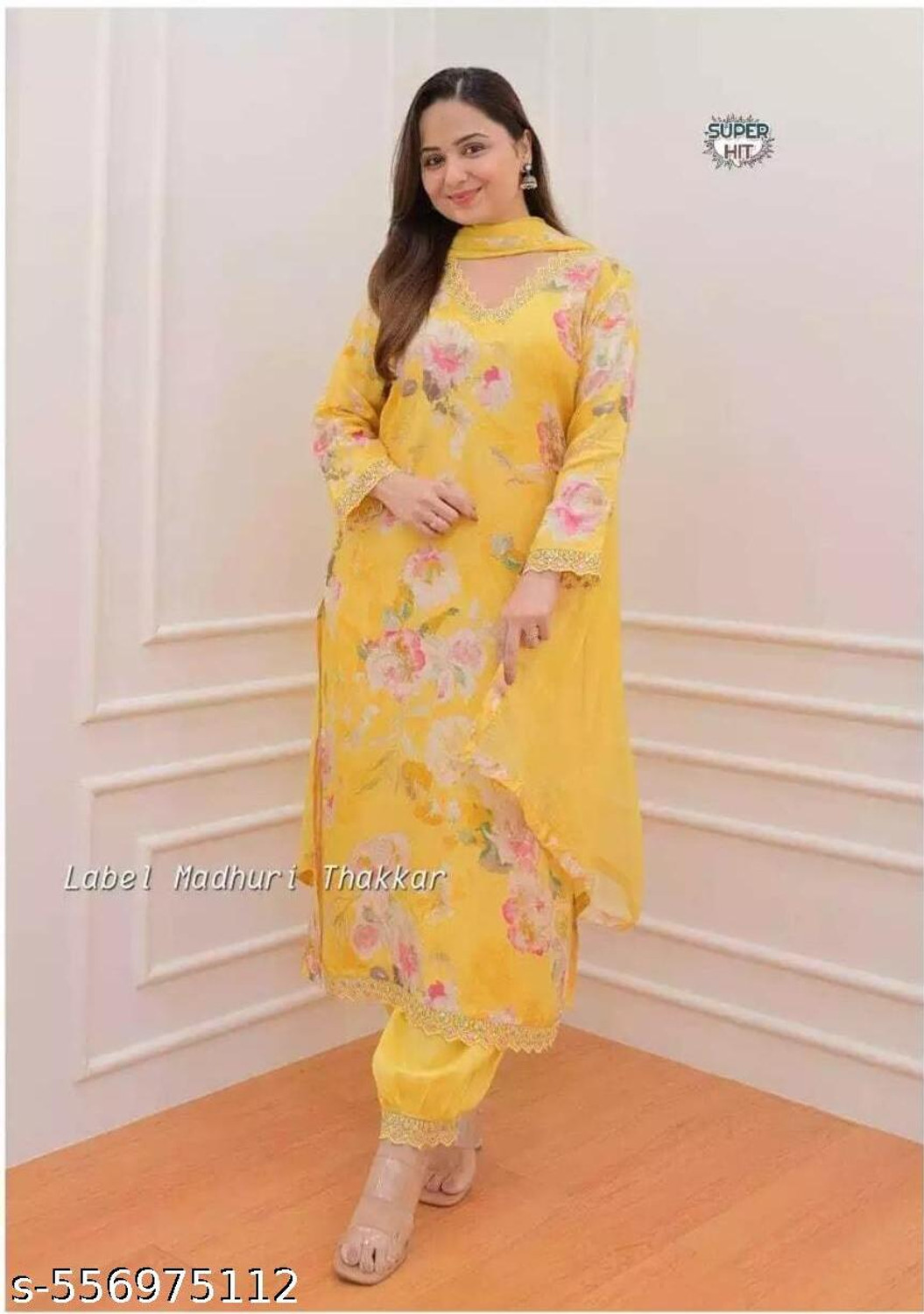 Image of Shree Kandhal Fashion Women Kurti Pant Attached Dupatta Set