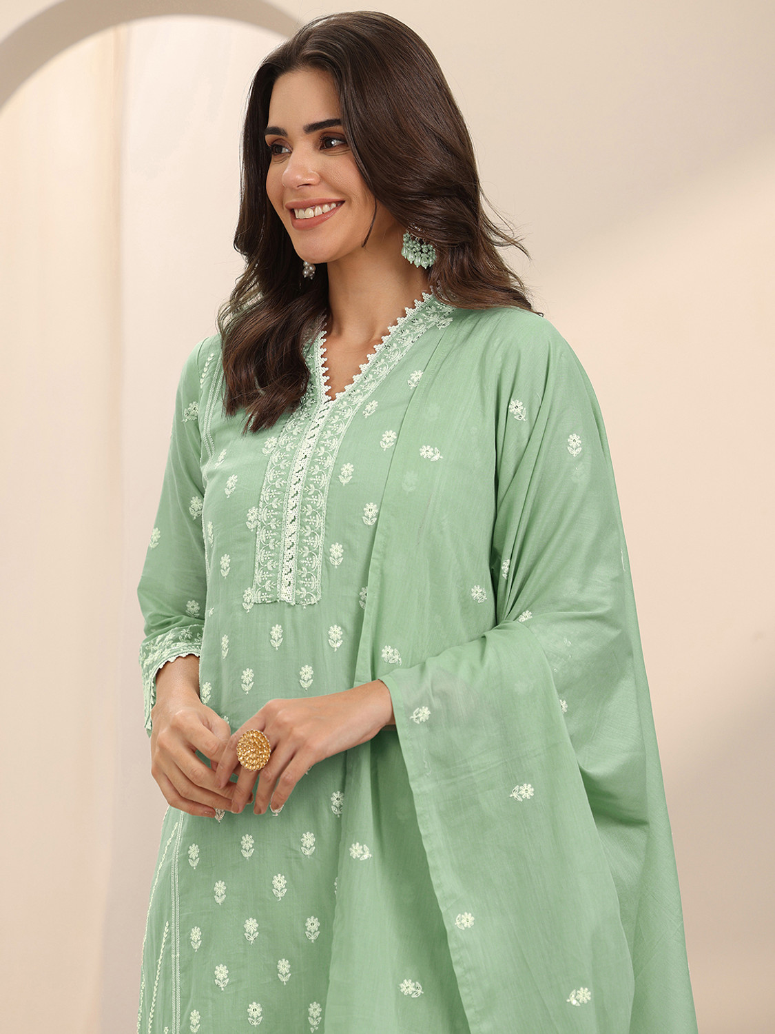 Image of LIBAS Women Kurta Pant Dupatta Set