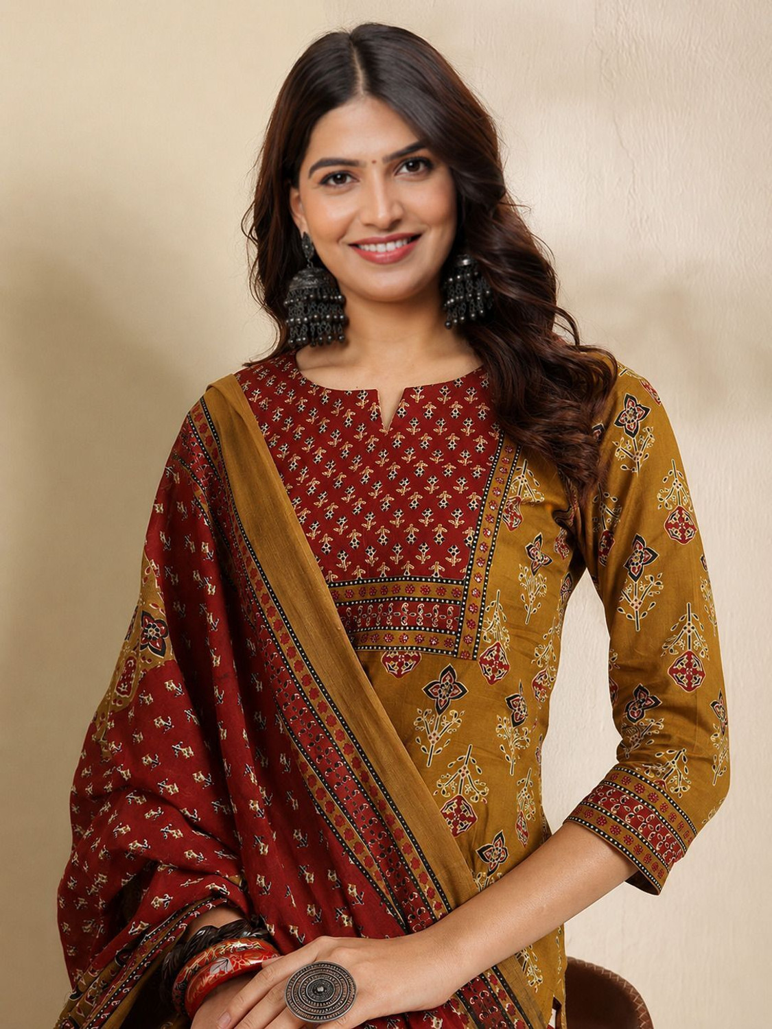 Image of S4K Women Kurta Pant Dupatta Set