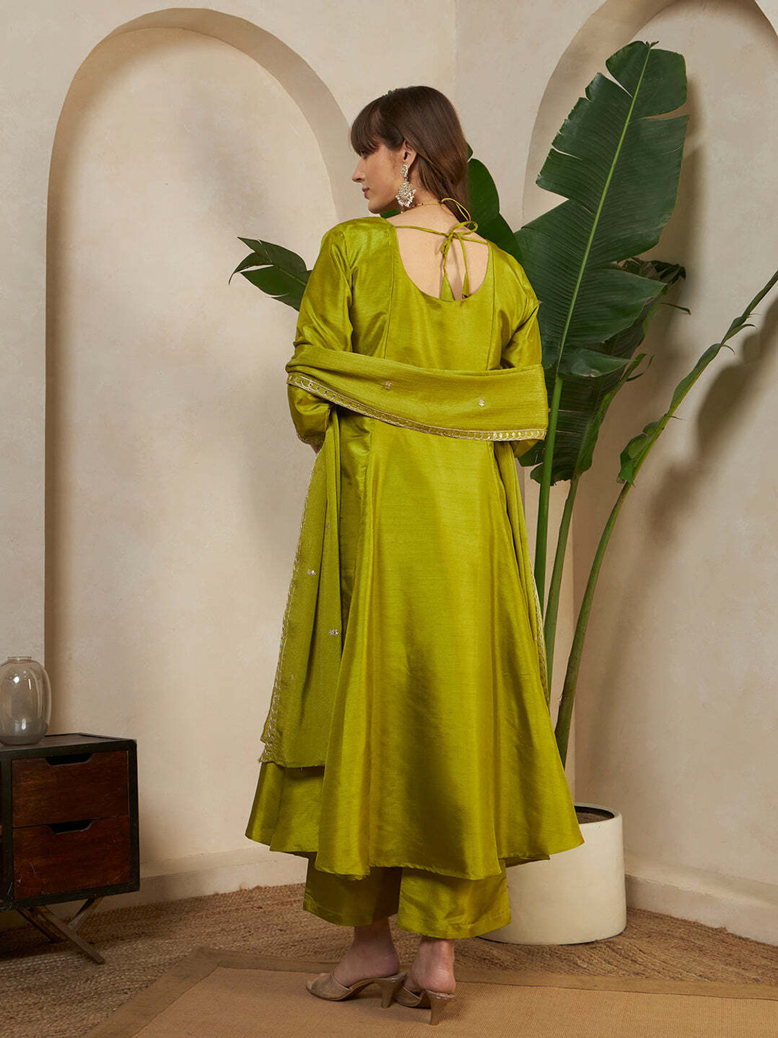 Image of Sheetal Associates Women Pure Silk Kurti Pant Dupatta Set