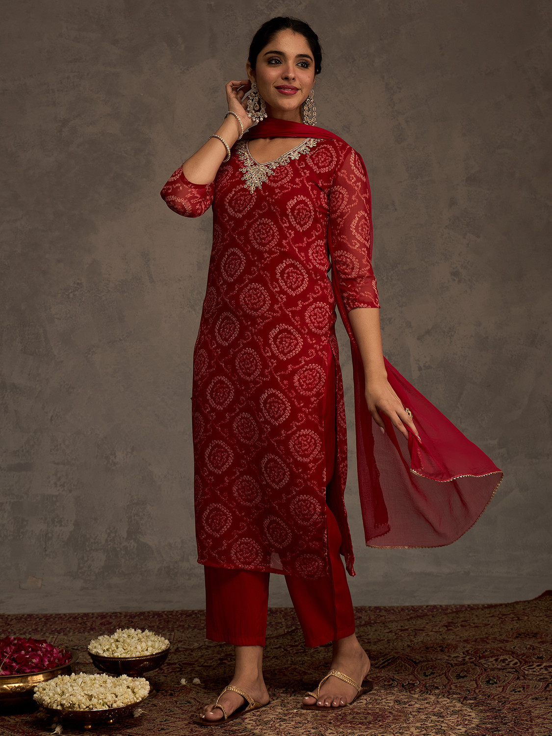 Image of Indo Era Women Kurta Pant Dupatta Set