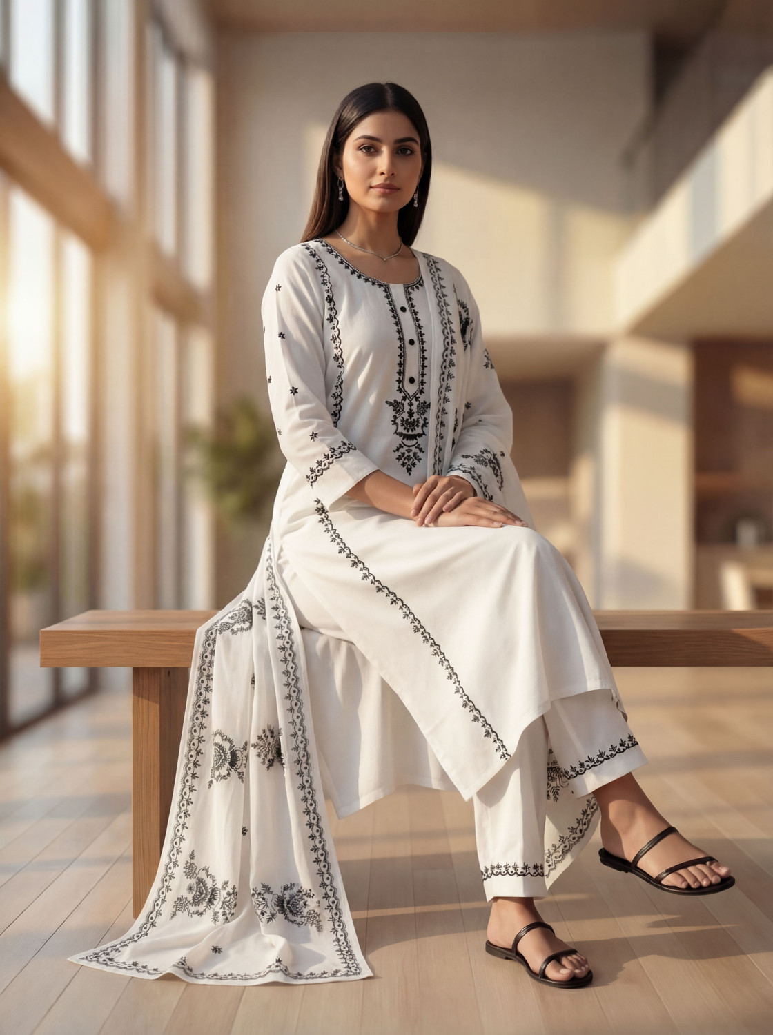Image of ONIYURI Women Kurta Pant Dupatta Set