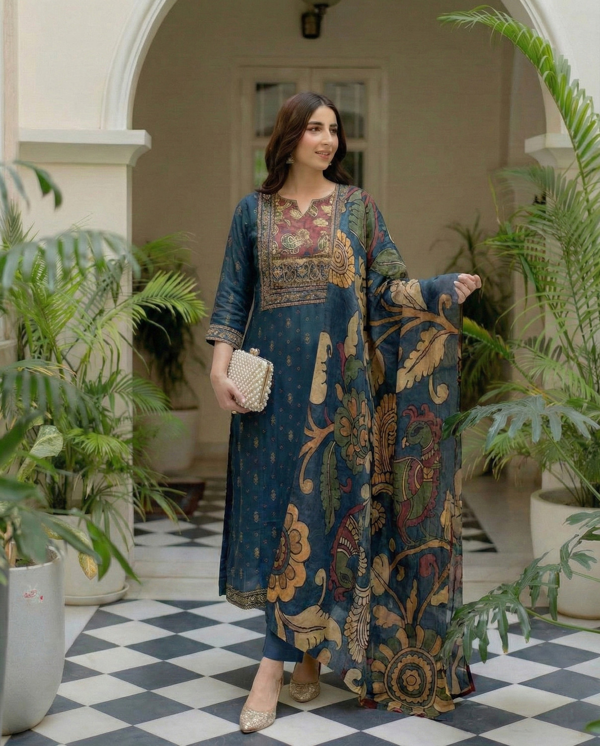 Image of Moda Rapido Women Kurti Pant Dupatta Set