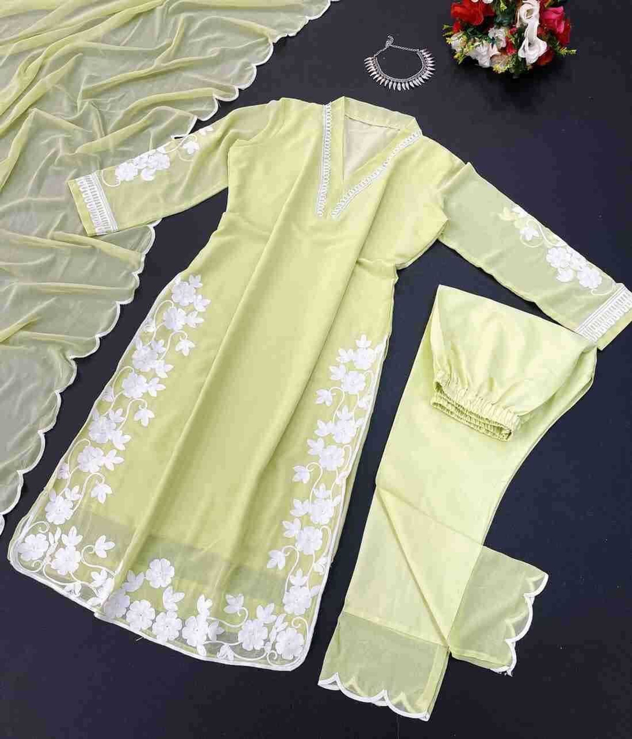 Image of SB EXIM Women Kurta Pant Dupatta Set