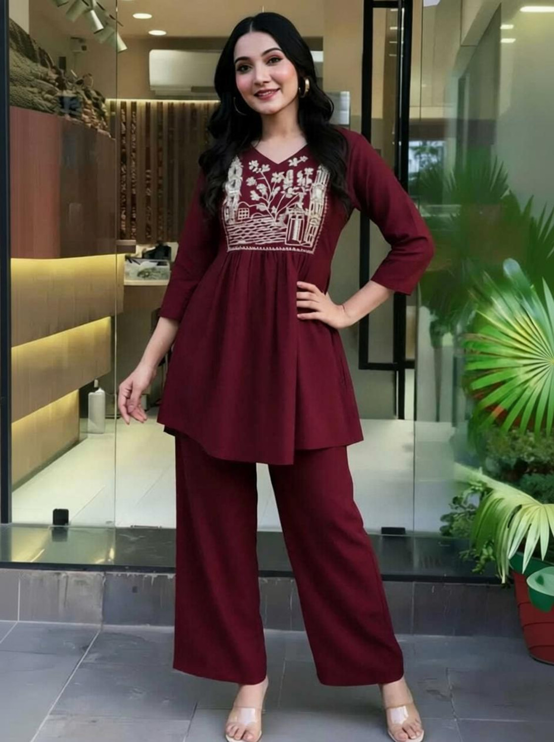 Image of Ppriya Women Ethnic Top Palazzo Set
