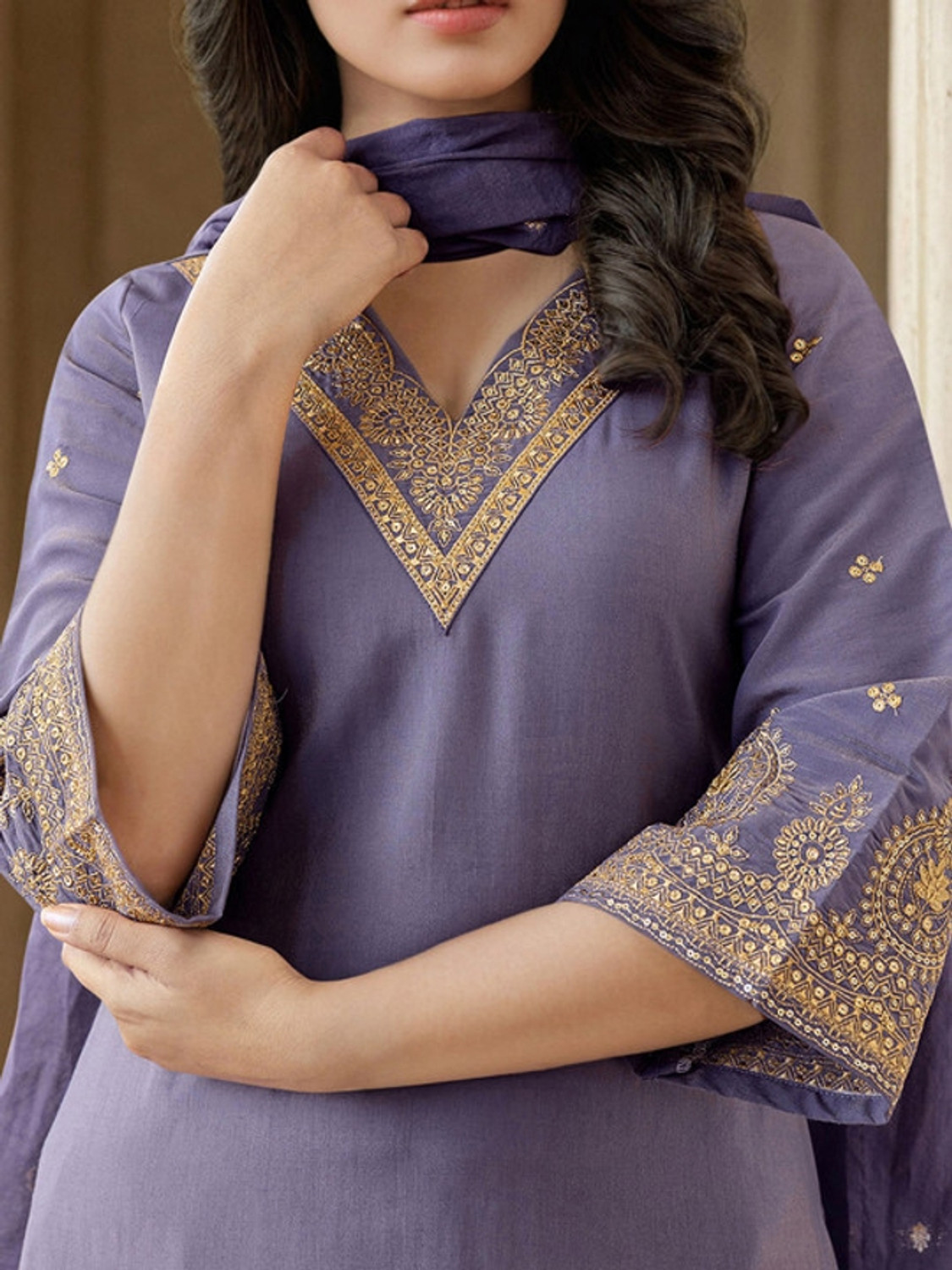 Image of SkyTara Women Kurta Pant Dupatta Set