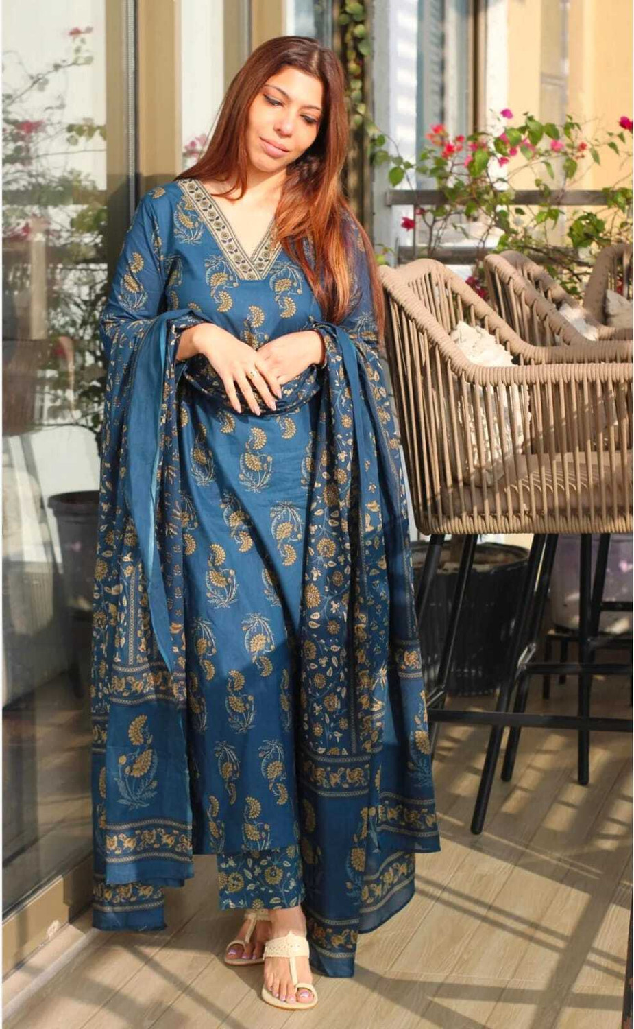 Image of PRK Women Kurti Pant Dupatta Set