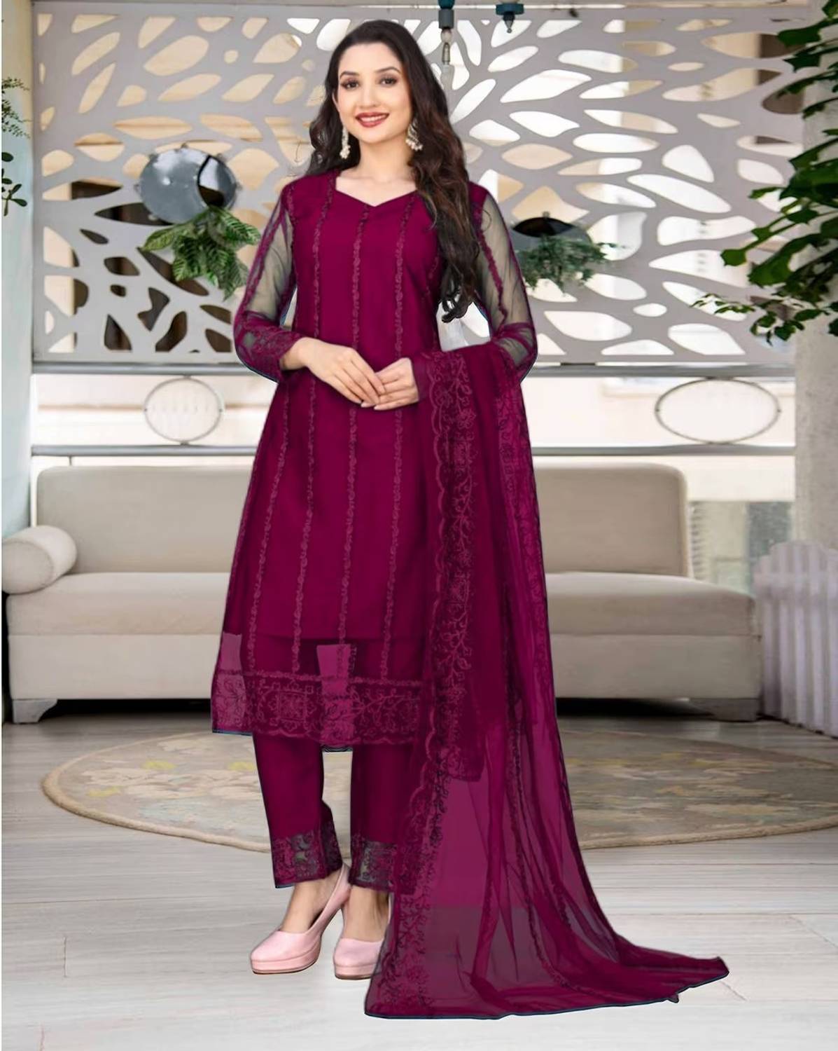 AADITASYA Women Kurta Pant Dupatta Set