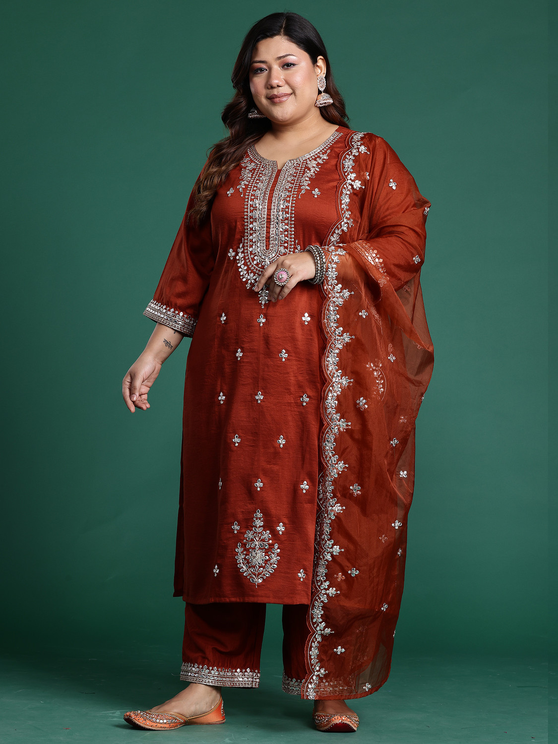 Image of Indo Era Women Kurta Pant Dupatta Set