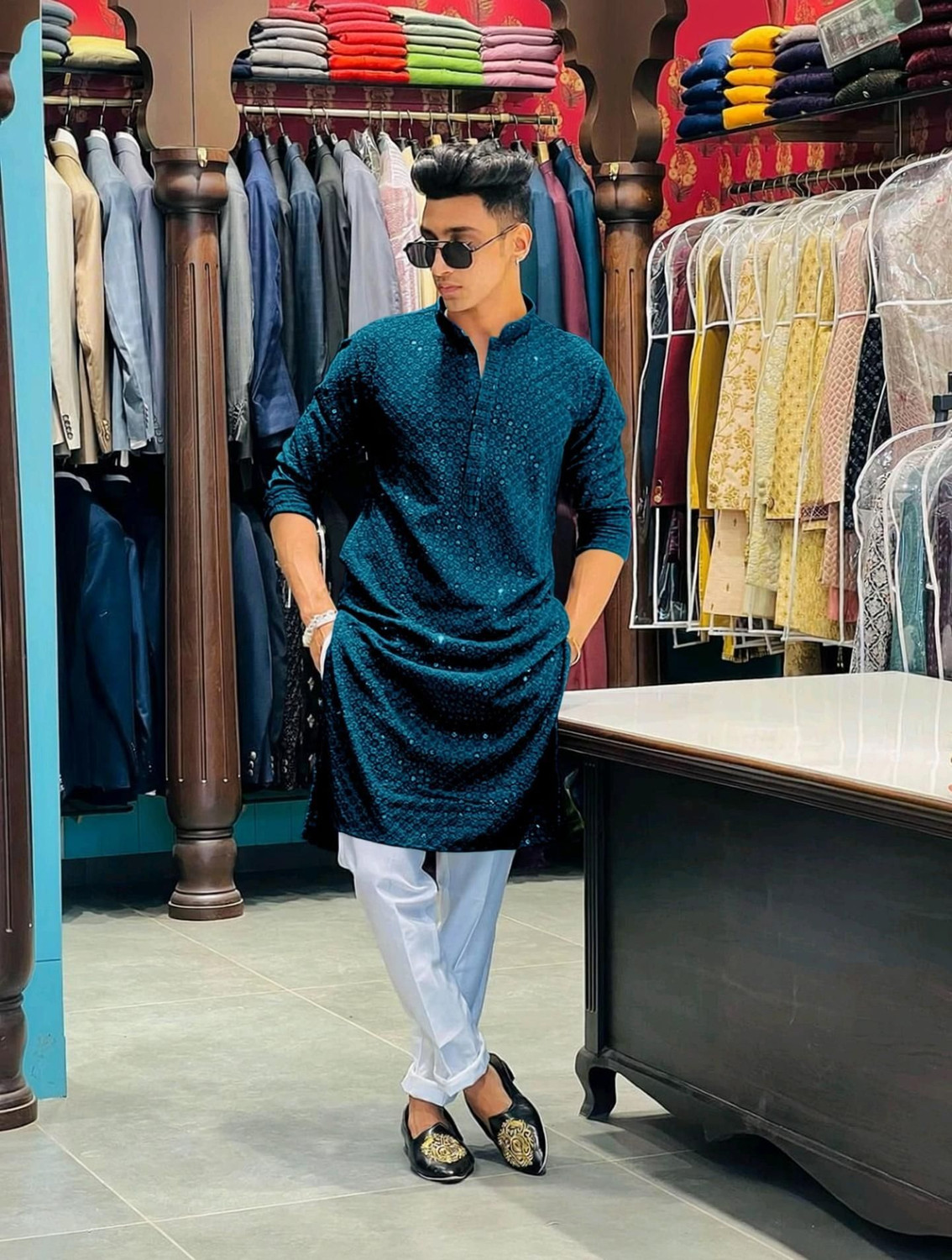 Image of KriKan Men Kurta Pyjama Set