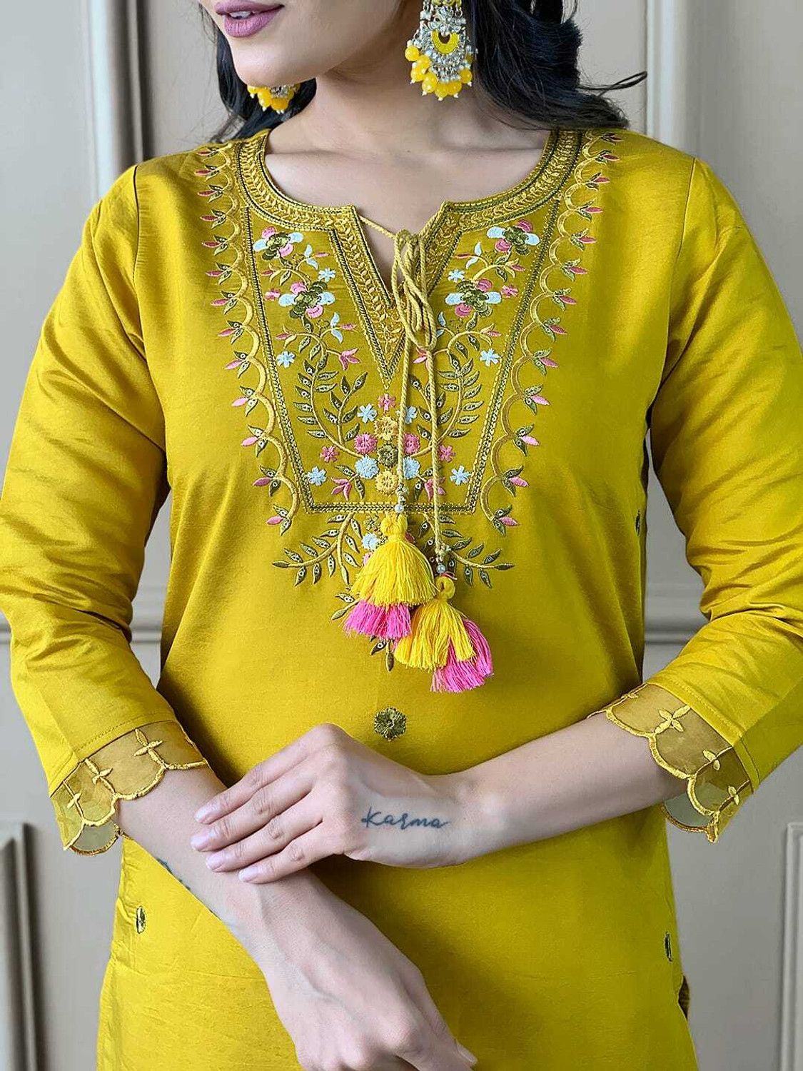 Image of WIZDRAFTY Women Kurta Pant Dupatta Set
