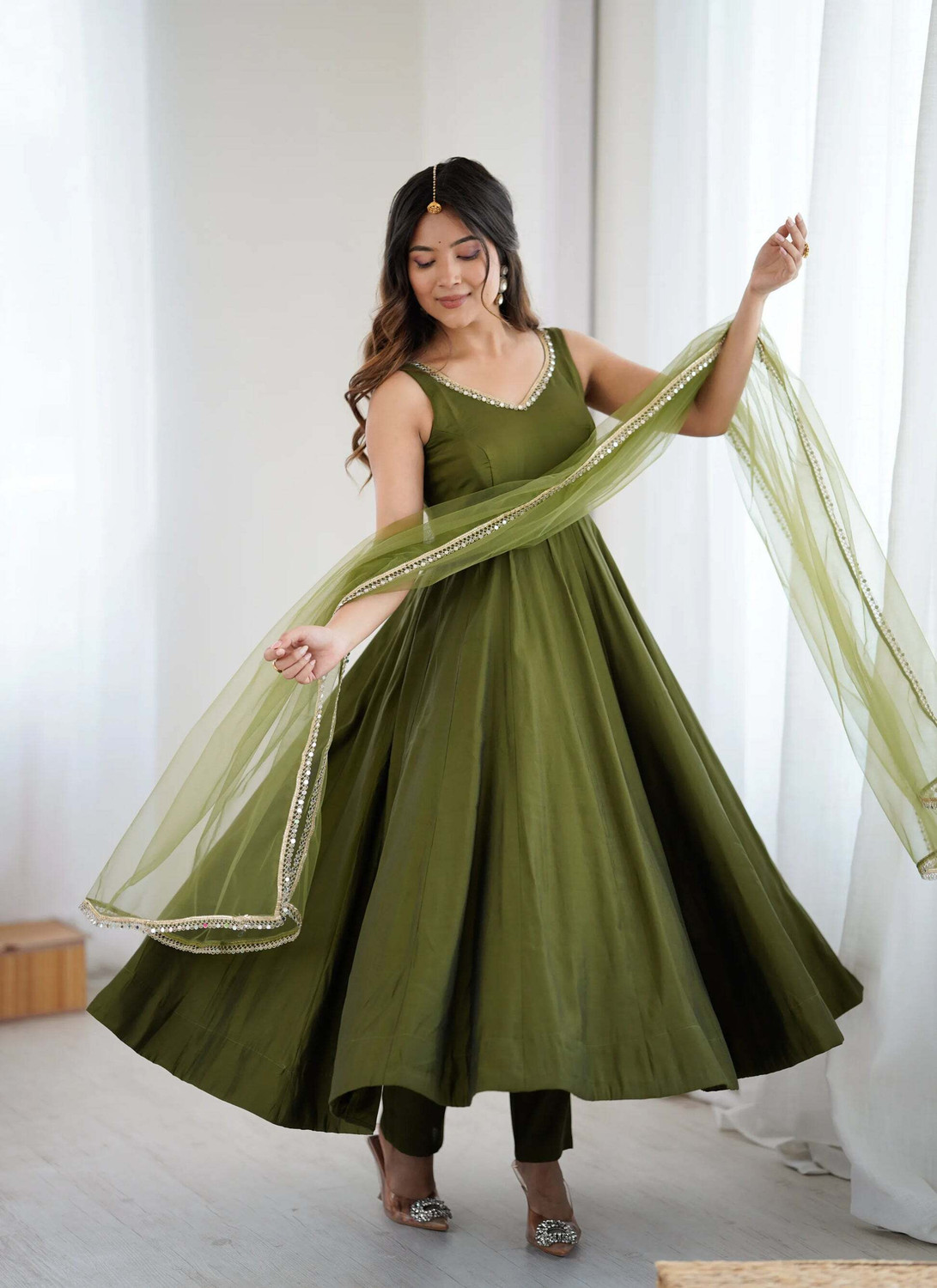 Image of CALLME TEXTILE & DESIGN Women Ethnic Top Pant Dupatta Set