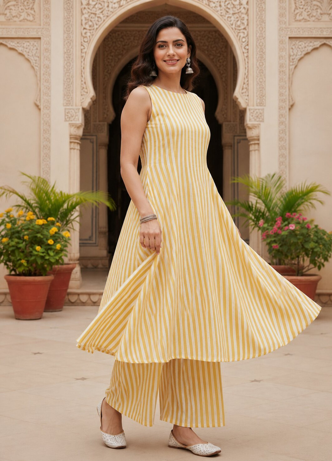 Image of Printora Women Kurta Palazzo Set