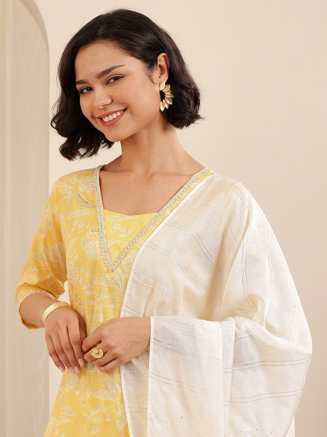 Image of LIBAS Women Kurta Palazzo Dupatta Set