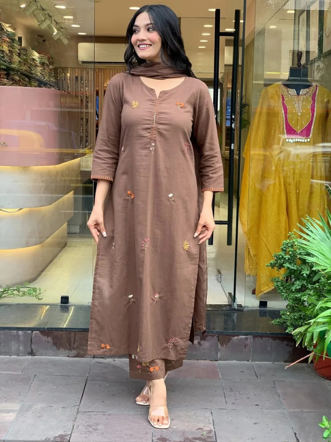 Image of HOMETRACE Women Kurta Pant Dupatta Set